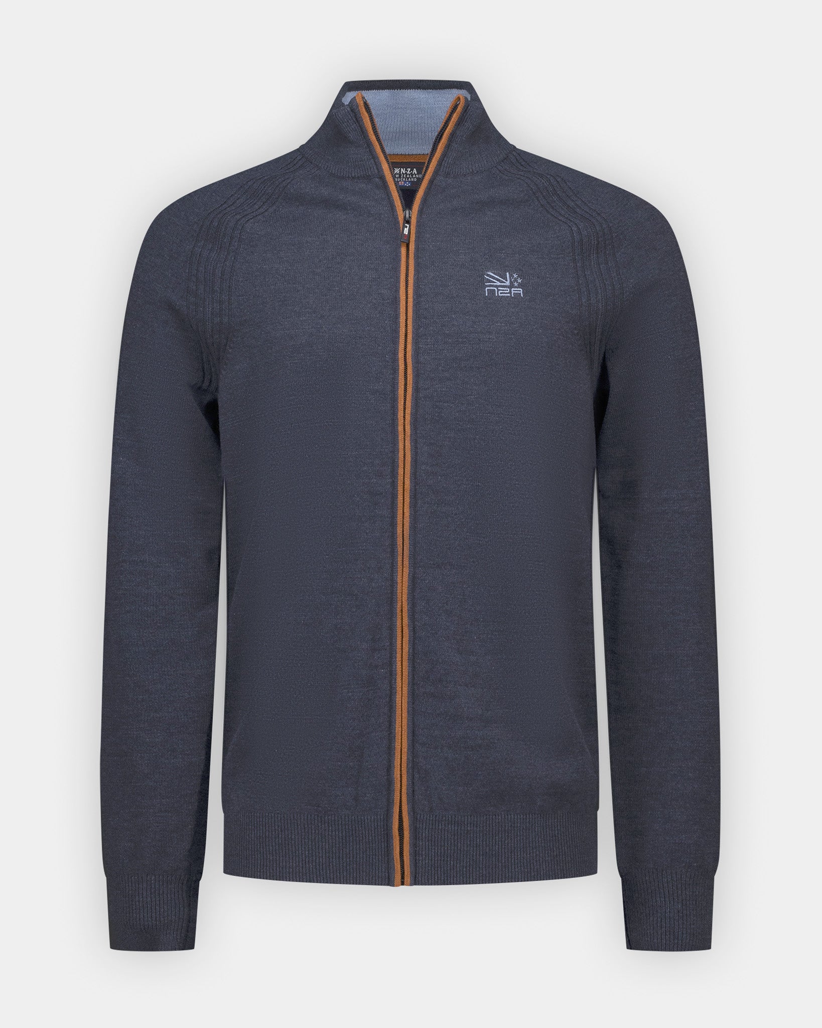 Blauwe katoenen half zip trui Blauwe katoenen half zip trui