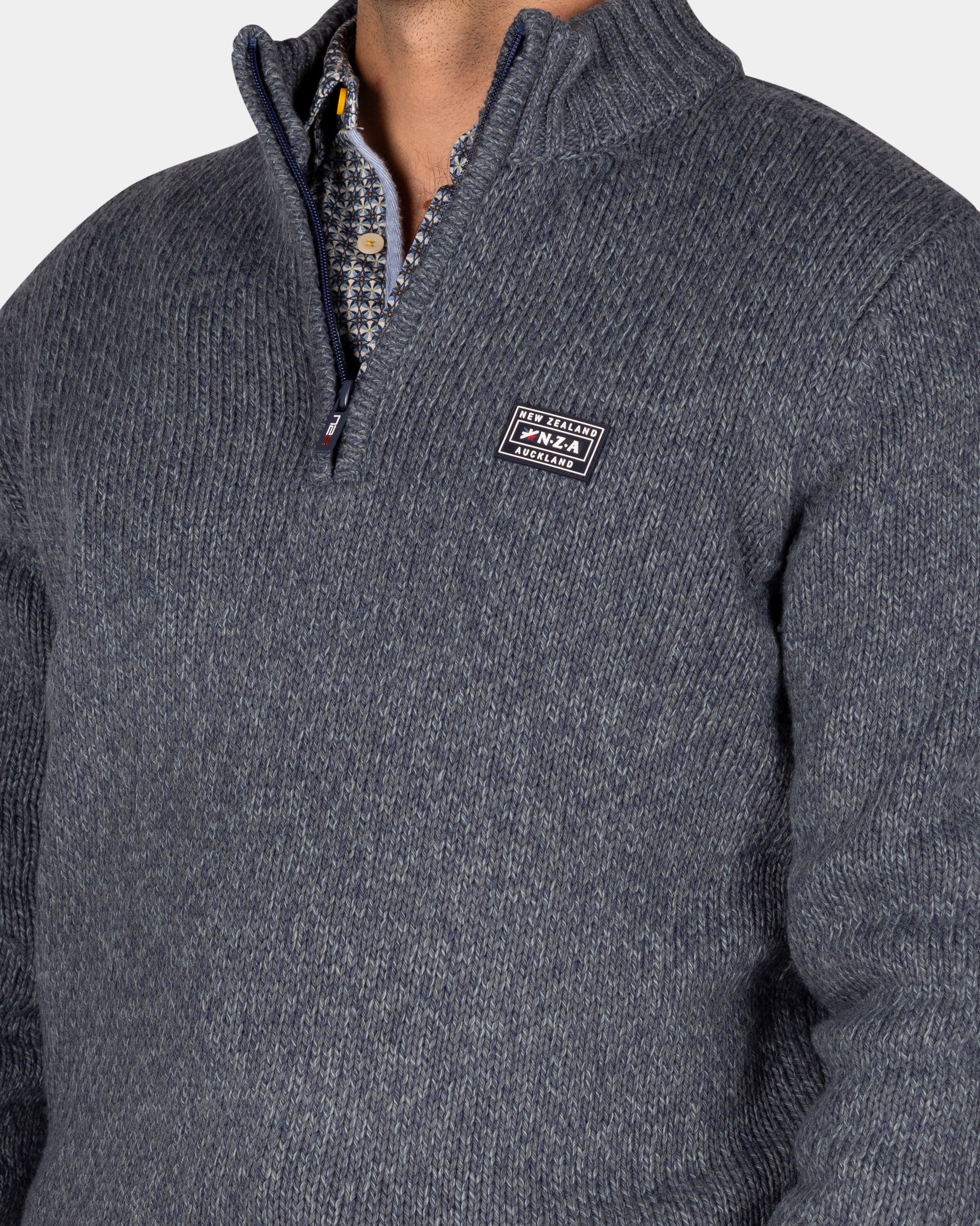 Mottled gray wool pullover - Ash Grey Mottled gray wool pullover - Ash Grey