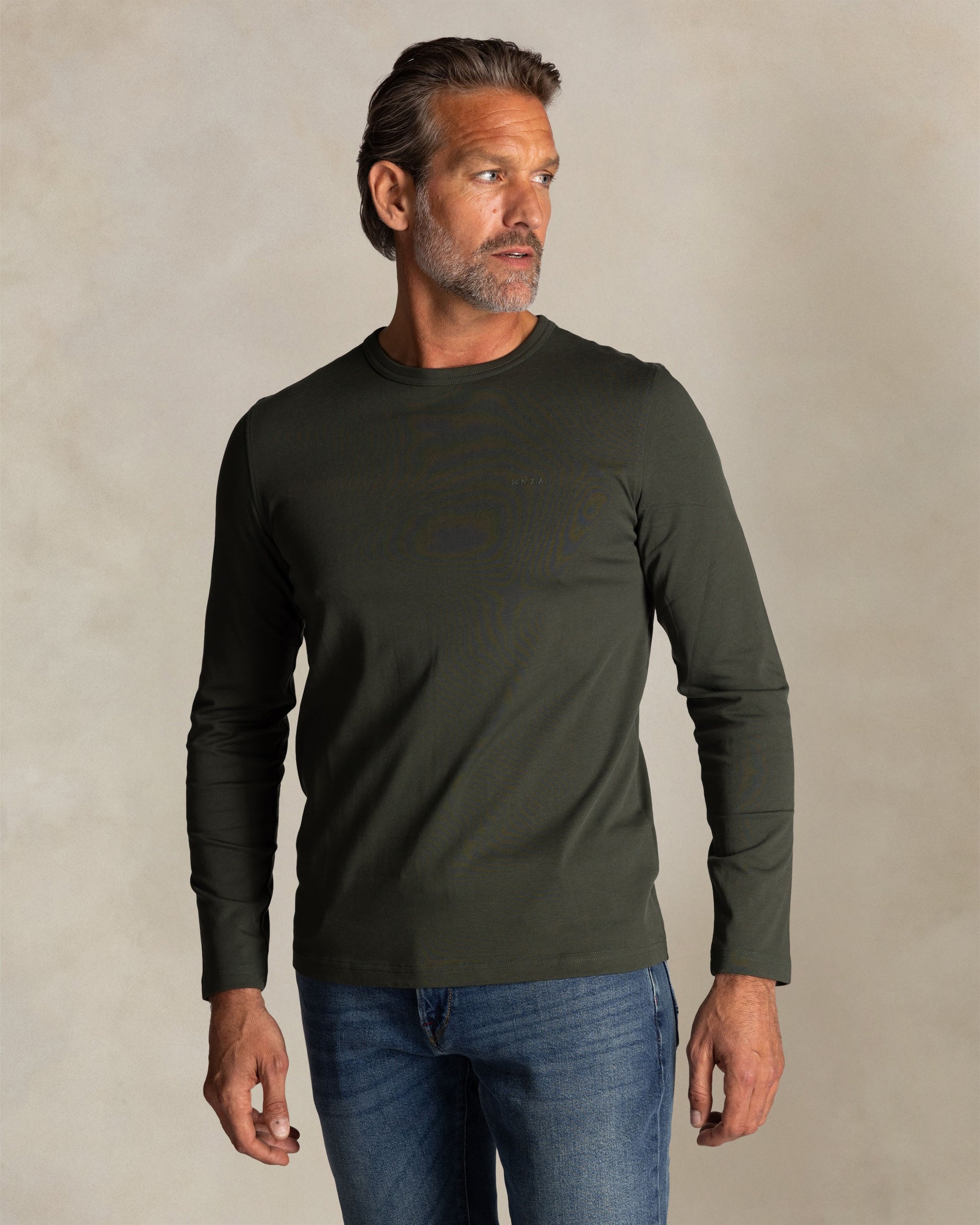 Groene katoenen longsleeve Groene katoenen longsleeve