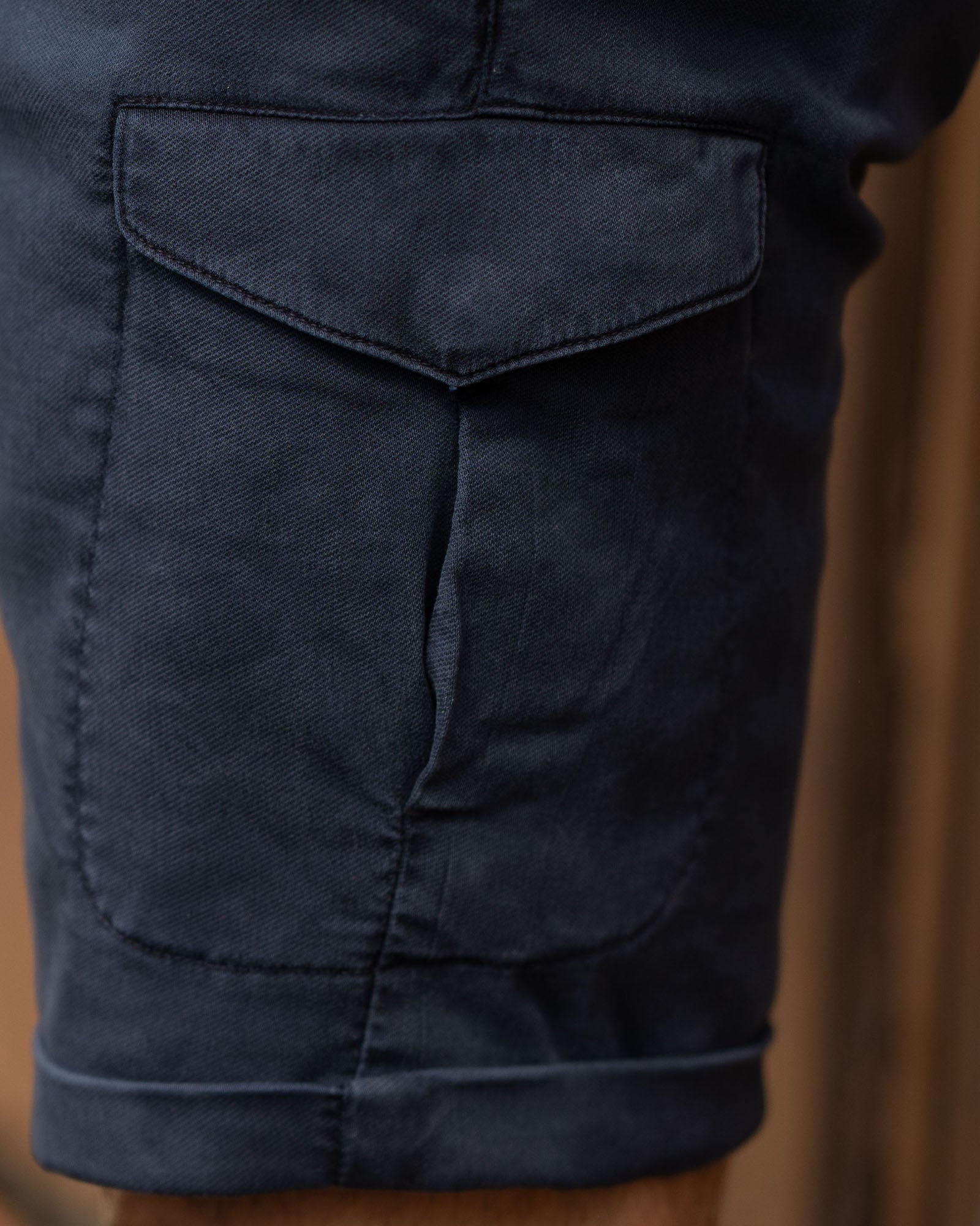 Lyocell cotton cargo shorts - Key Navy Lyocell cotton cargo shorts - Key Navy