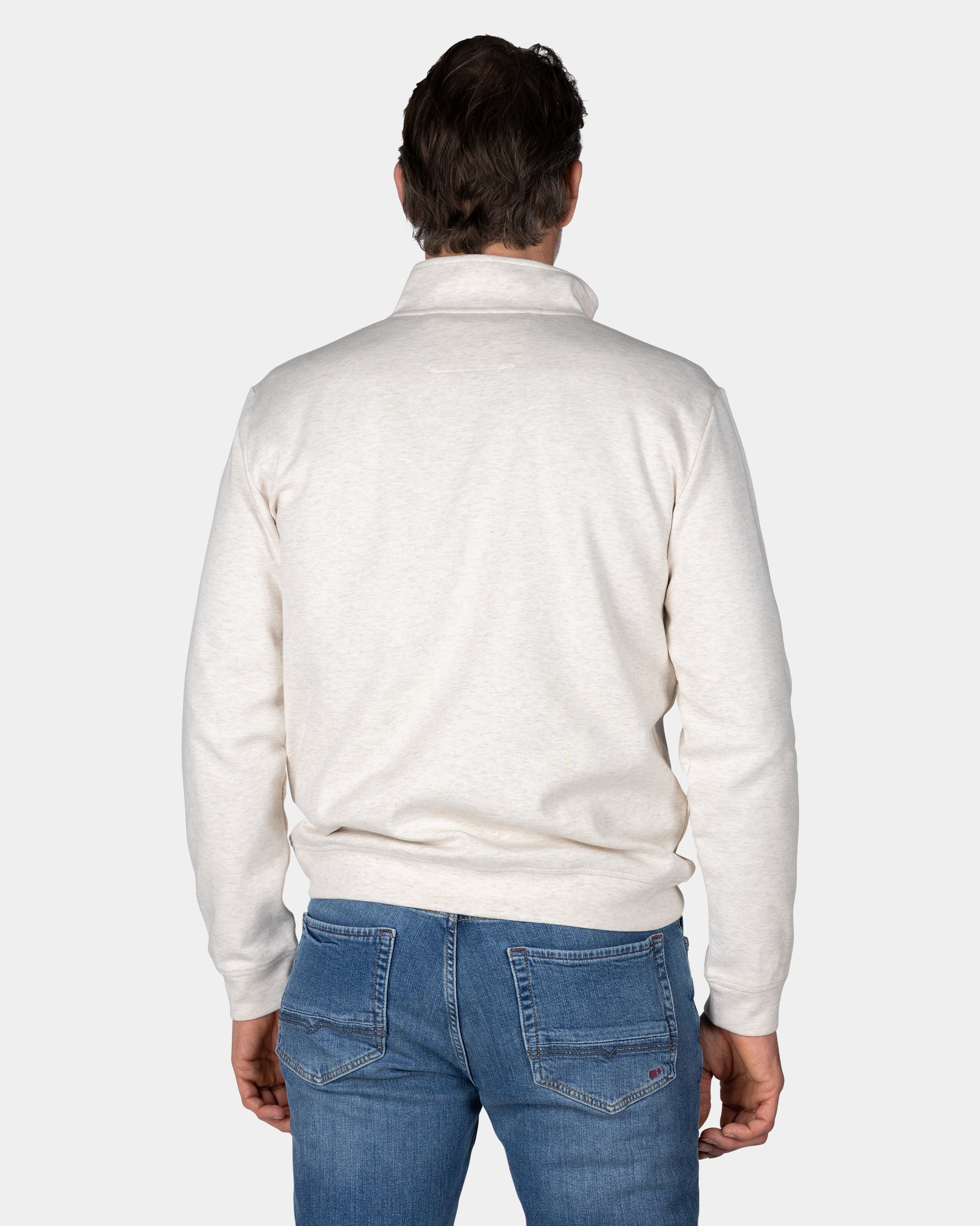 Beige trui met halve rits Beige trui met halve rits