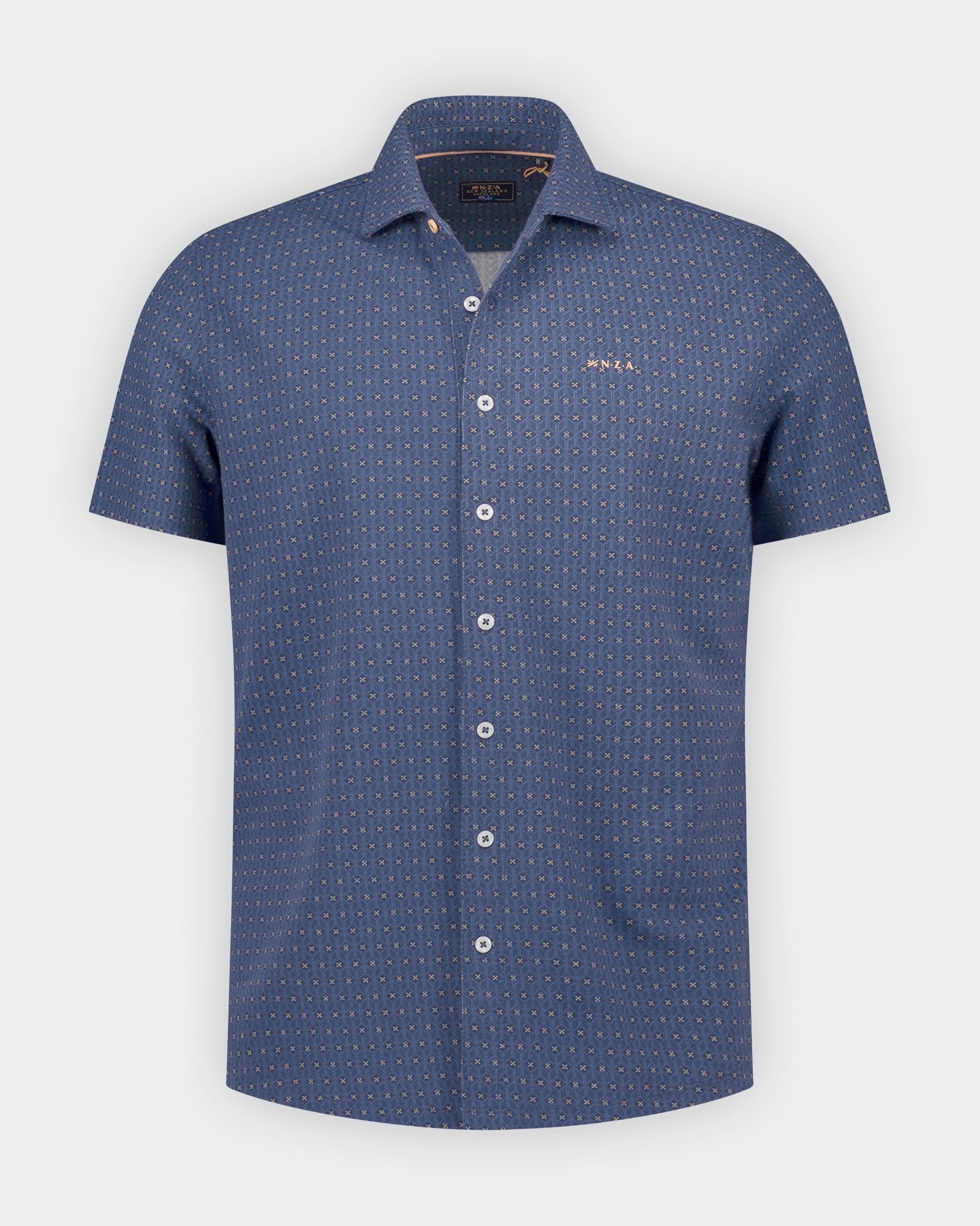 Camisa piqué azul oscuro de manga corta Camisa piqué azul oscuro de manga corta