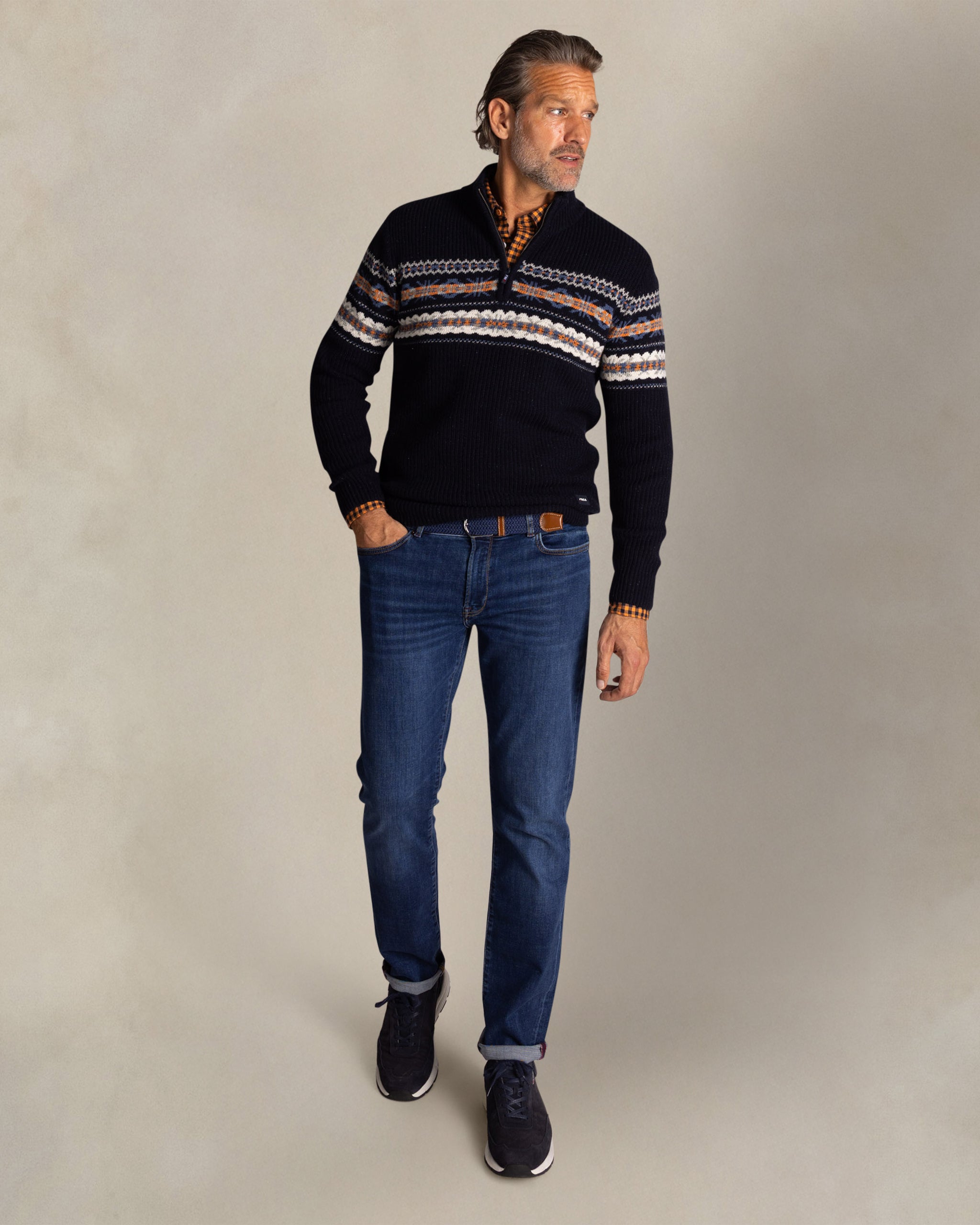 Blue cotton half zip Blue cotton half zip