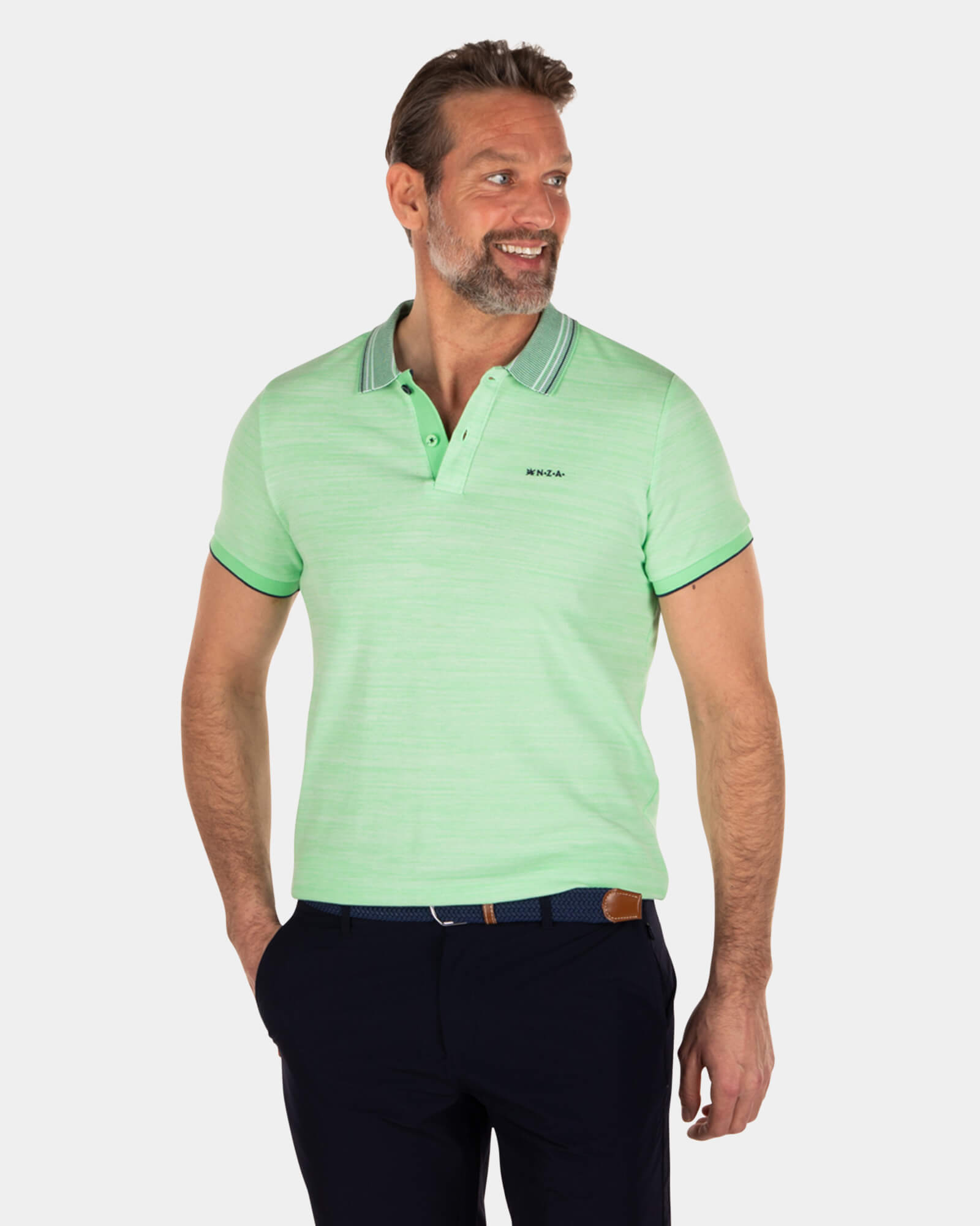 Polo de piqué de algodón - Sea Green Polo de piqué de algodón - Sea Green