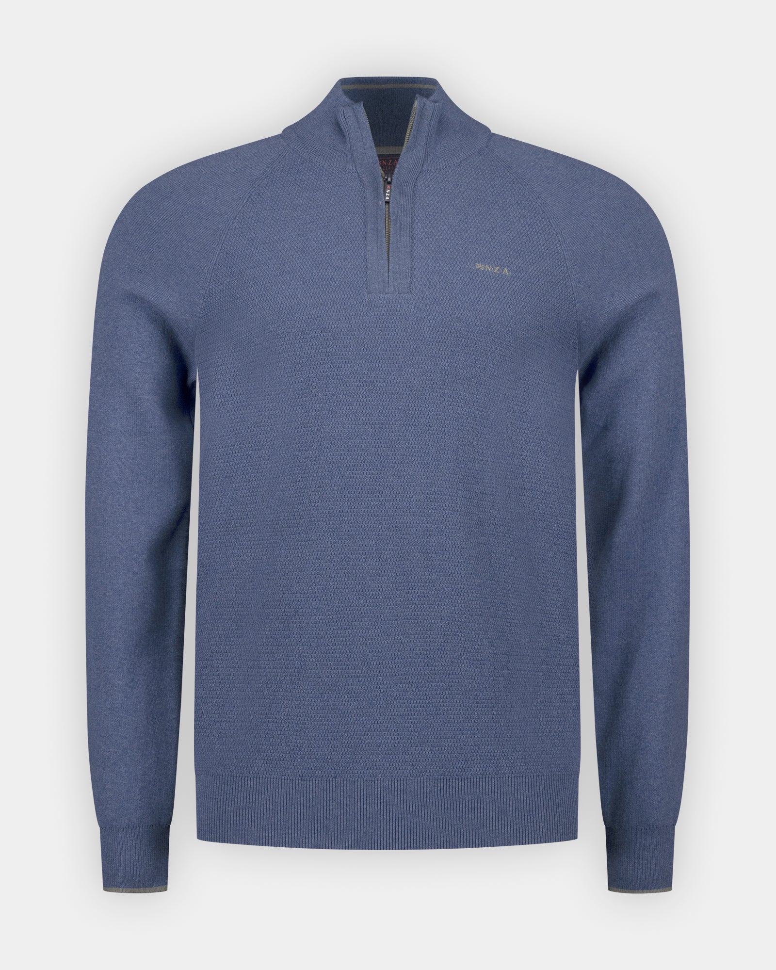 Bleu coton pull à demi-zip Bleu coton pull à demi-zip