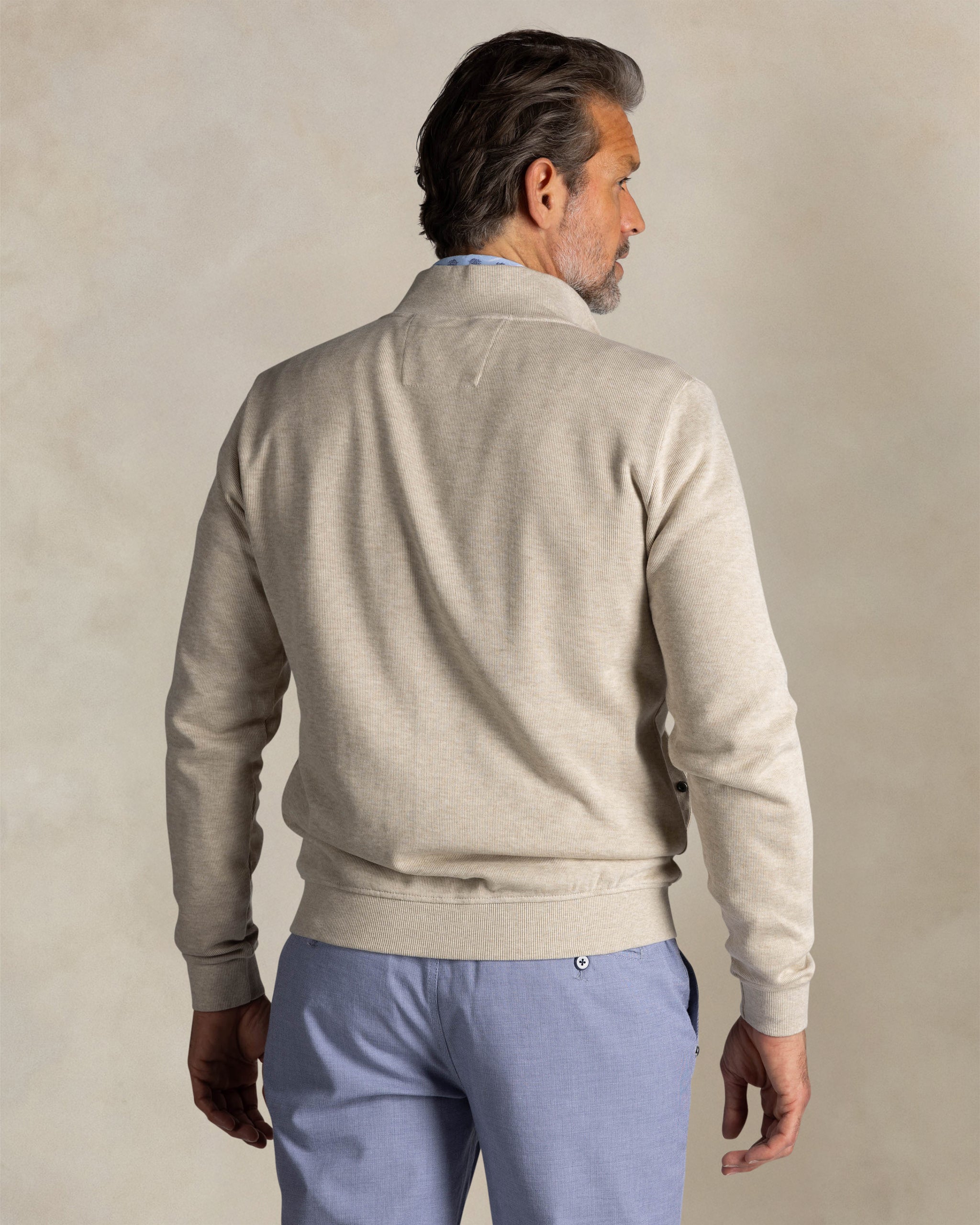 Grüner Baumwollpullover mit Reißverschluss Grüner Baumwollpullover mit Reißverschluss