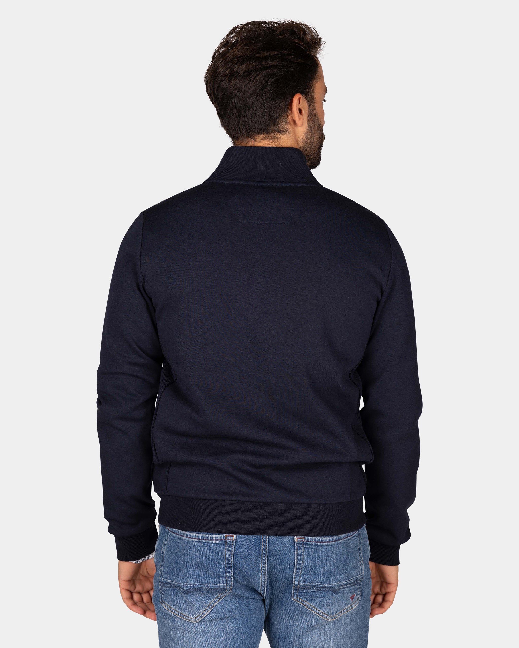 Dark blue cotton zip-up sweatshirt - Winter Navy Dark blue cotton zip-up sweatshirt - Winter Navy