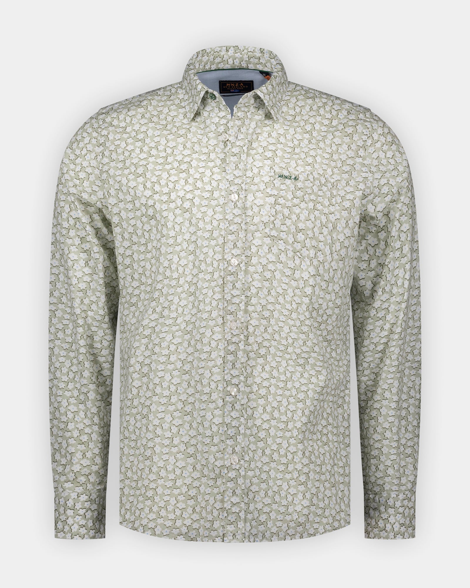 Groene katoenen stretch overhemd Groene katoenen stretch overhemd