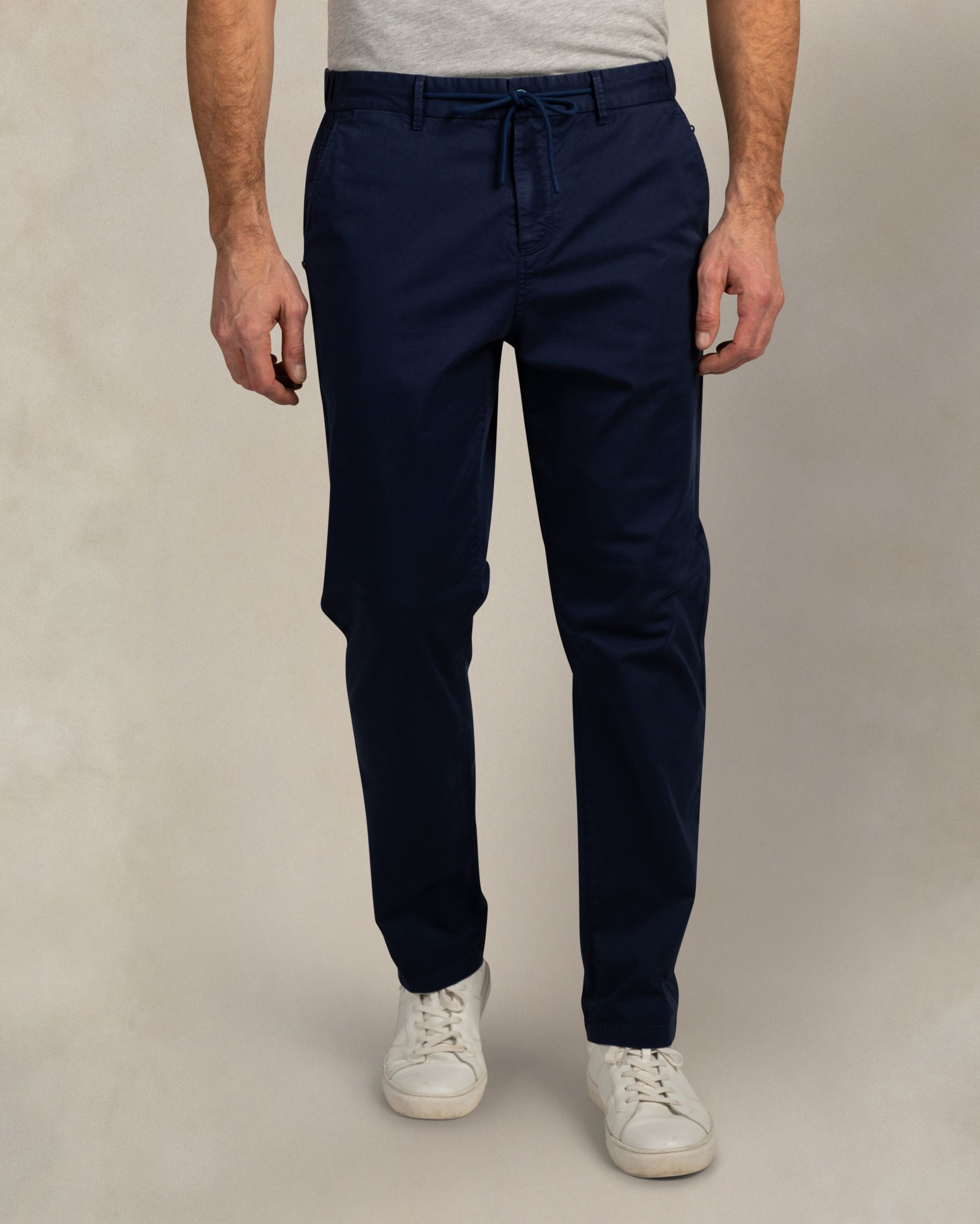 Wellington blauwe katoenen stretch chino Wellington blauwe katoenen stretch chino