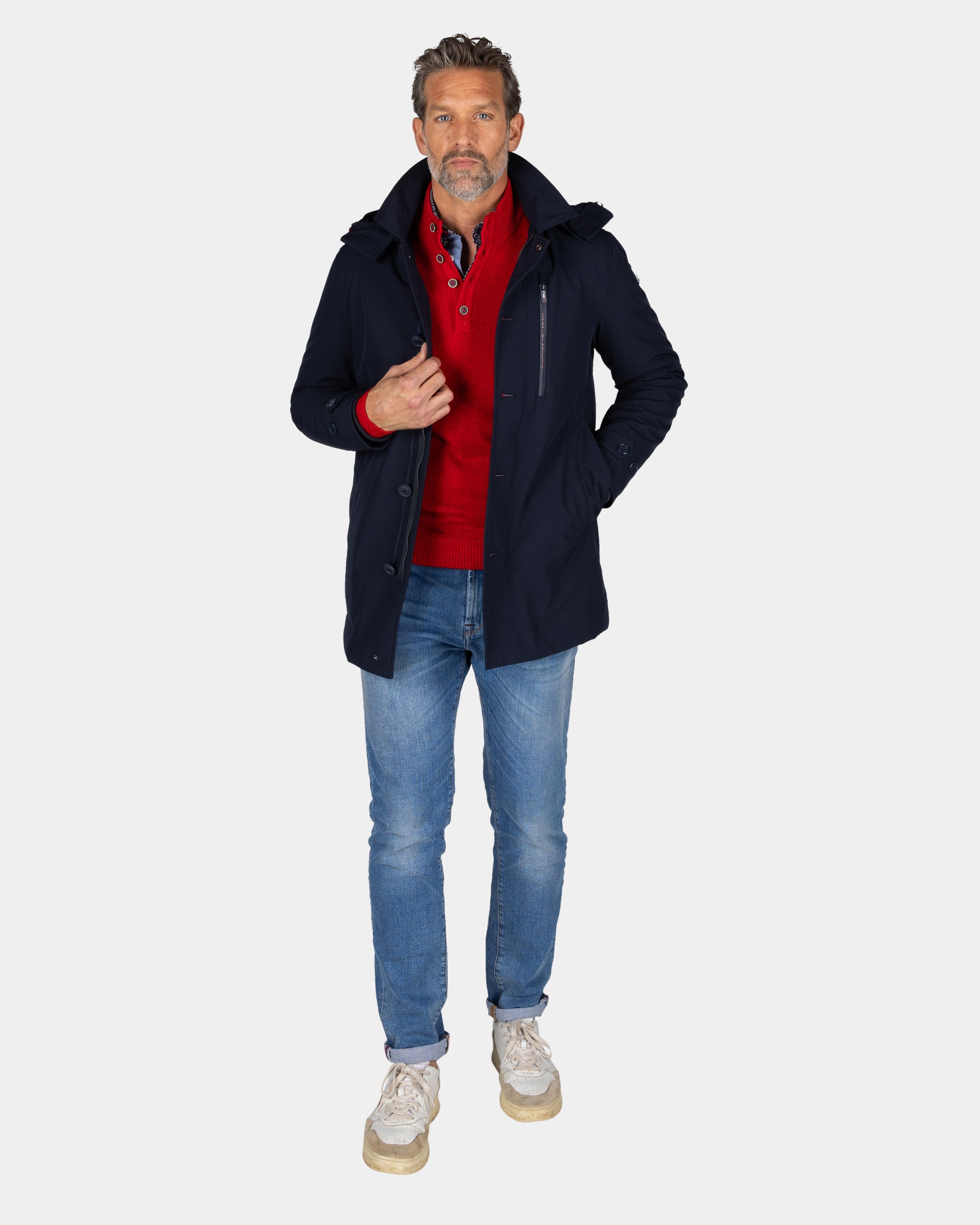 Donkerblauwe parka met capuchon - Winter Navy Donkerblauwe parka met capuchon - Winter Navy