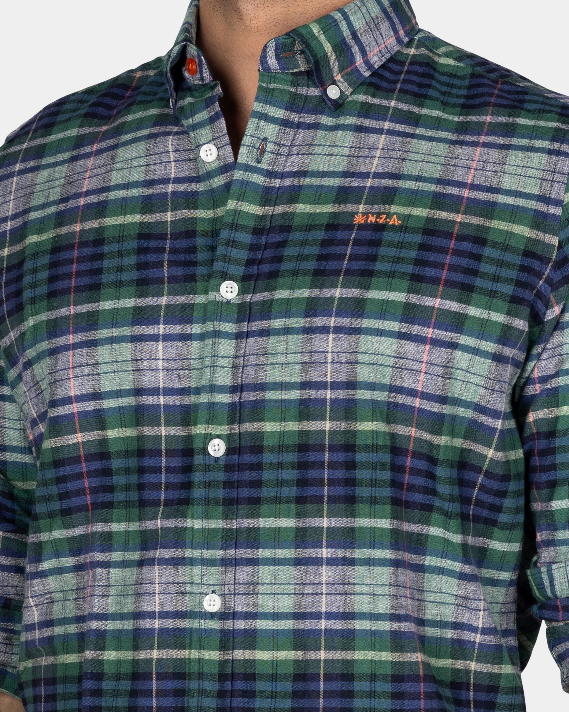 Navy Green Purple Checked Shirt Navy Green Purple Checked Shirt