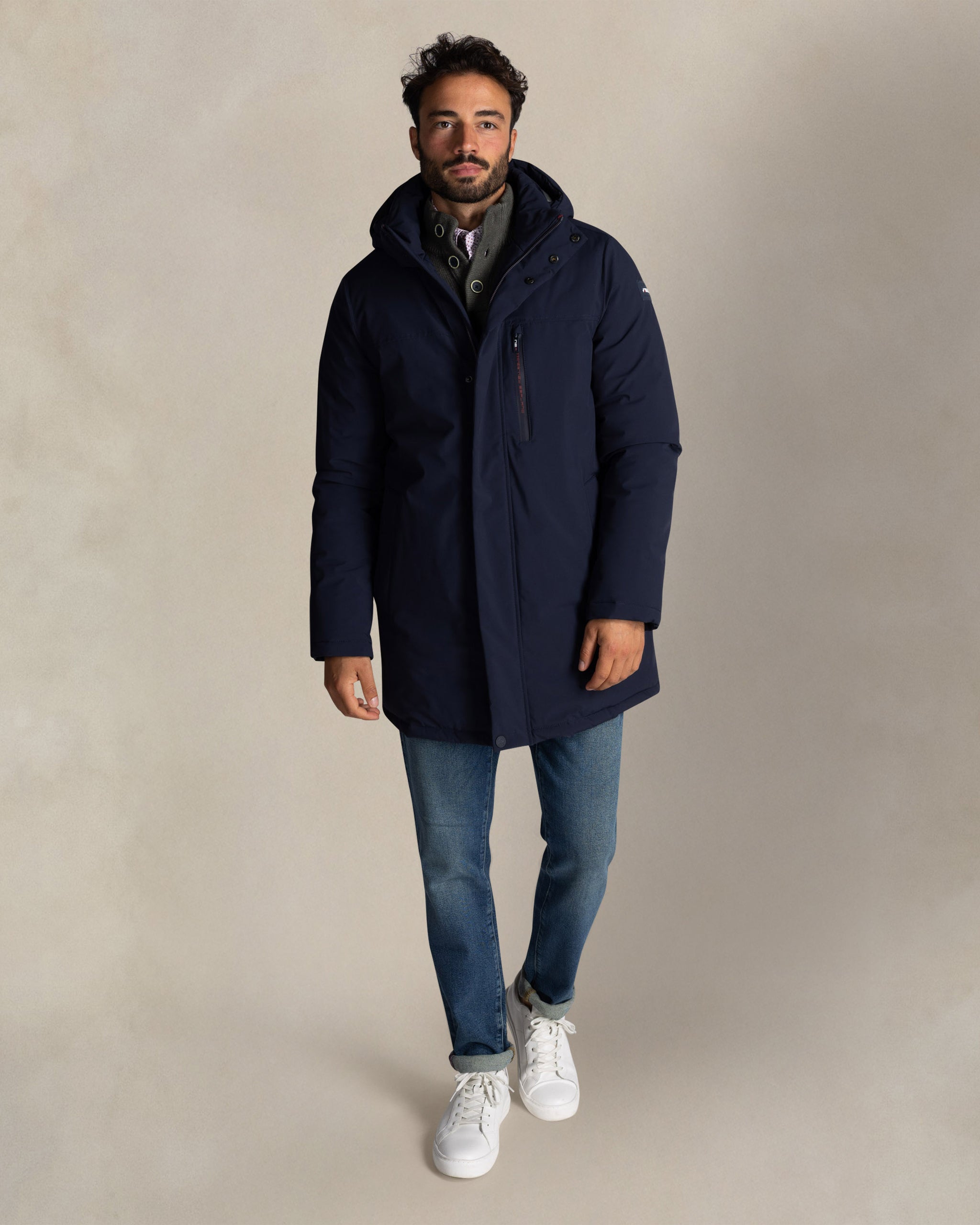 Veste stretch bleue avec capuche Veste stretch bleue avec capuche