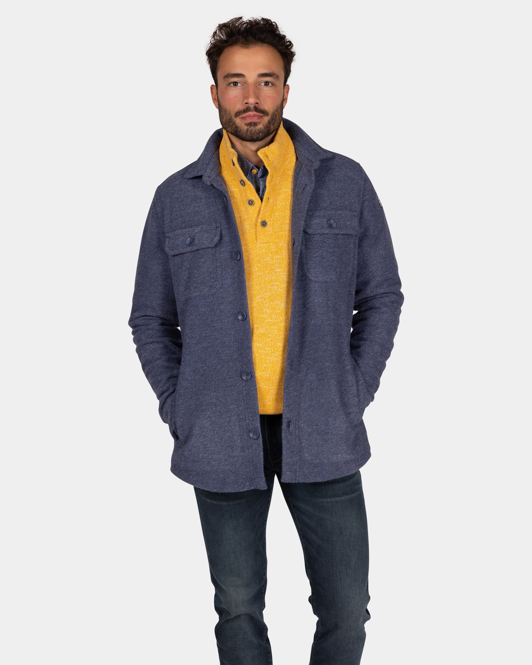 Surchemise en tweed bleue - Tin Blue Surchemise en tweed bleue - Tin Blue