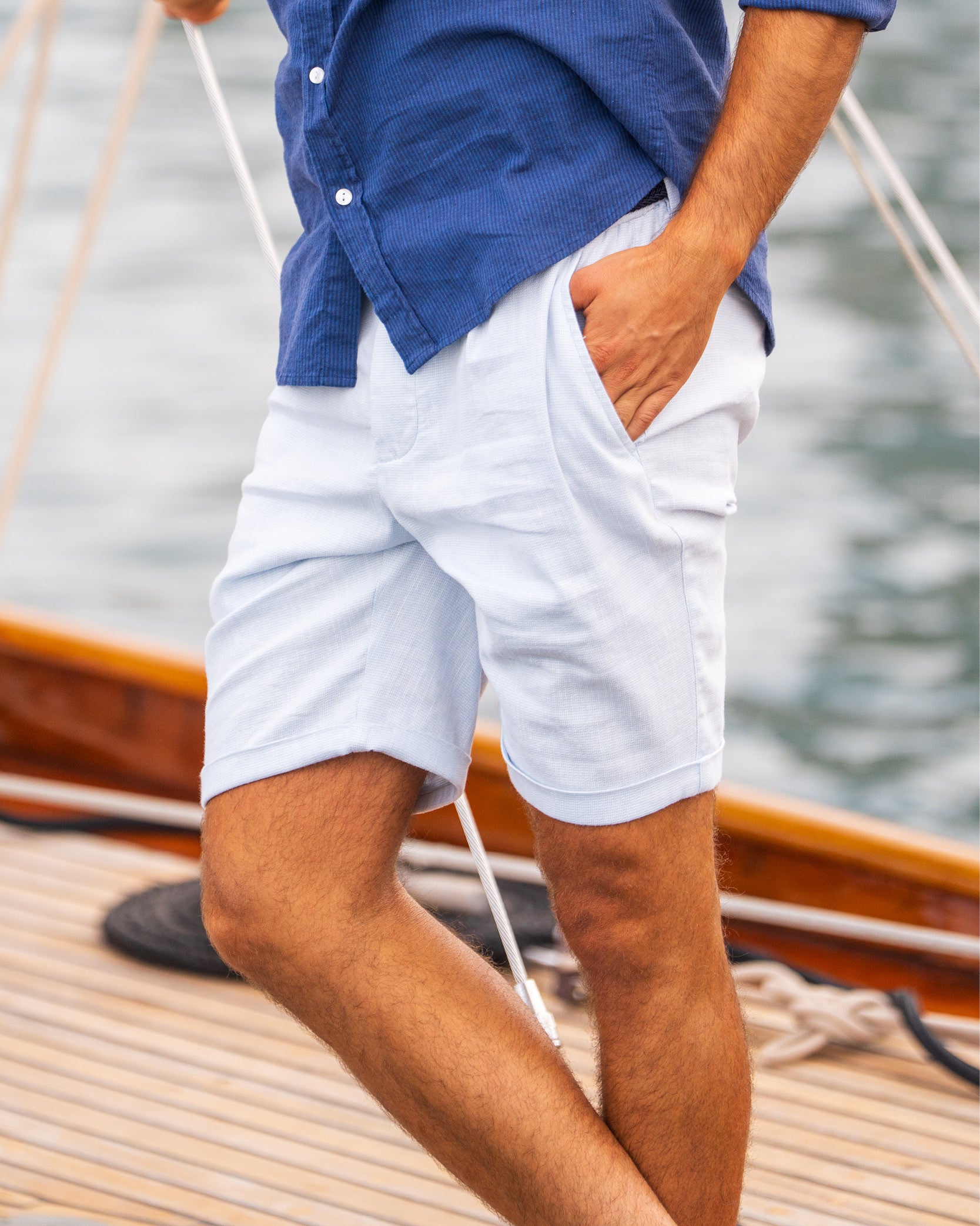 Bermuda chino extensible bleu clair Bermuda chino extensible bleu clair