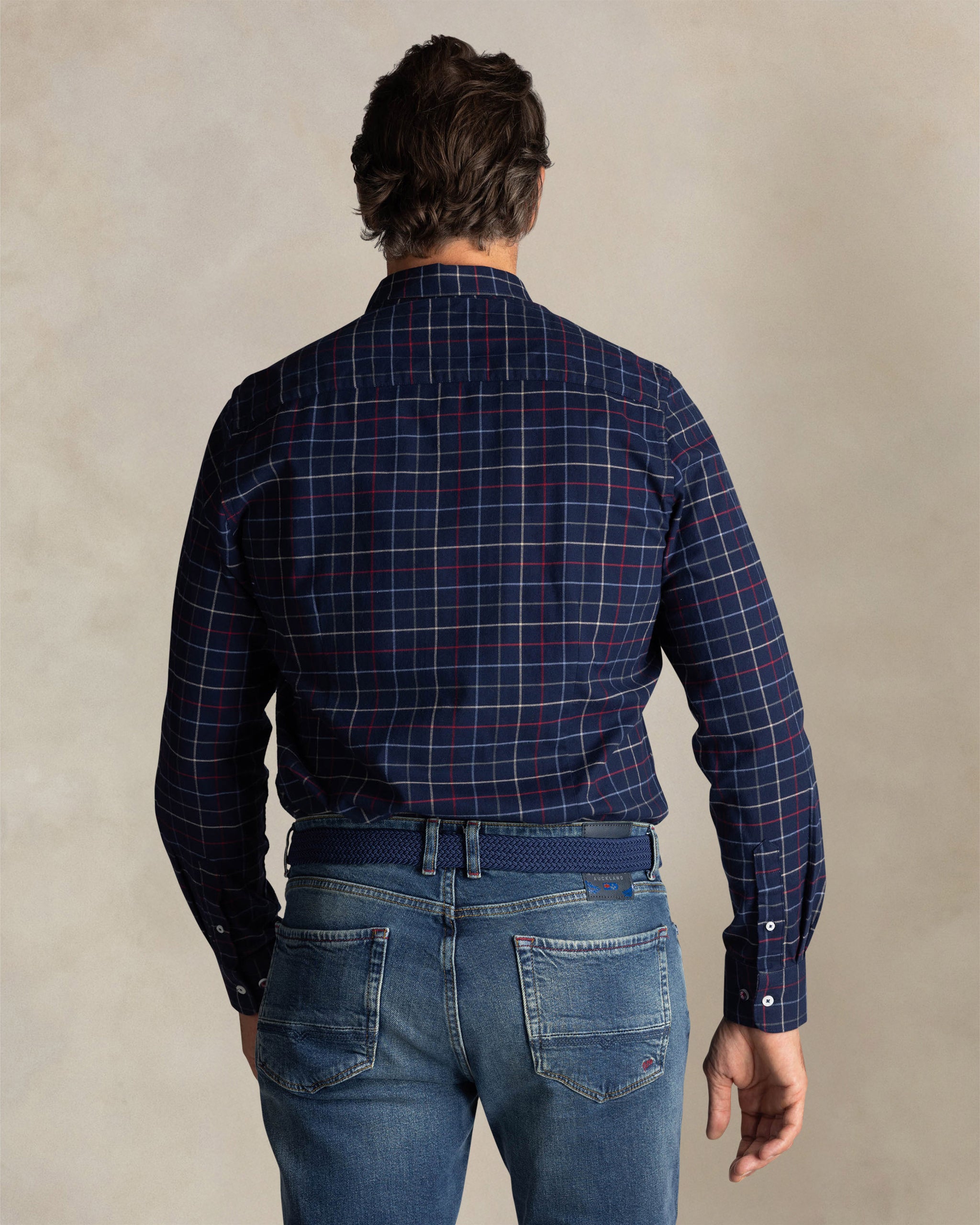 Blaues Baumwollhemd mit Stretch Blaues Baumwollhemd mit Stretch