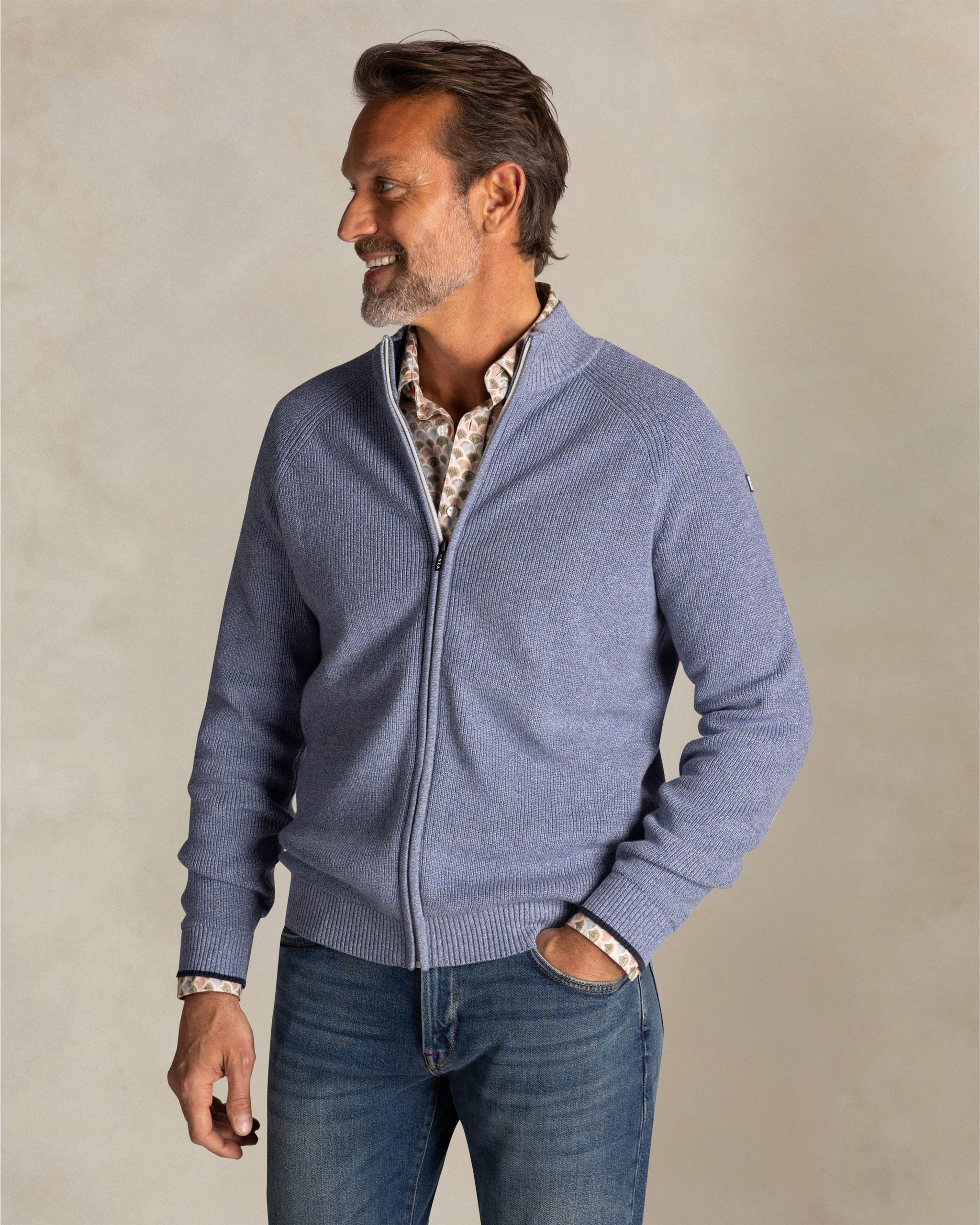 Blauwe katoenen vest Blauwe katoenen vest