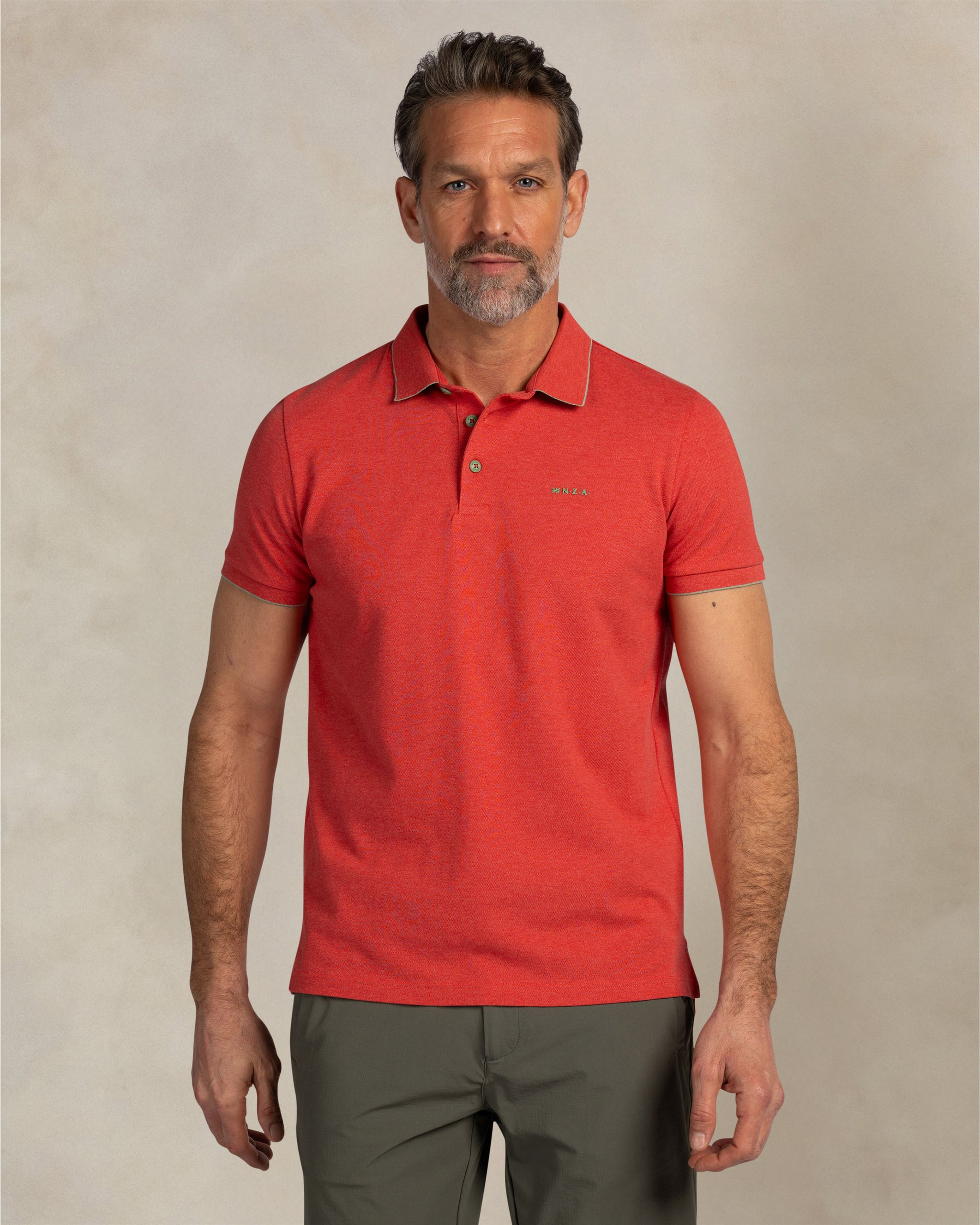 Polo rojo de algodón elástico Polo rojo de algodón elástico