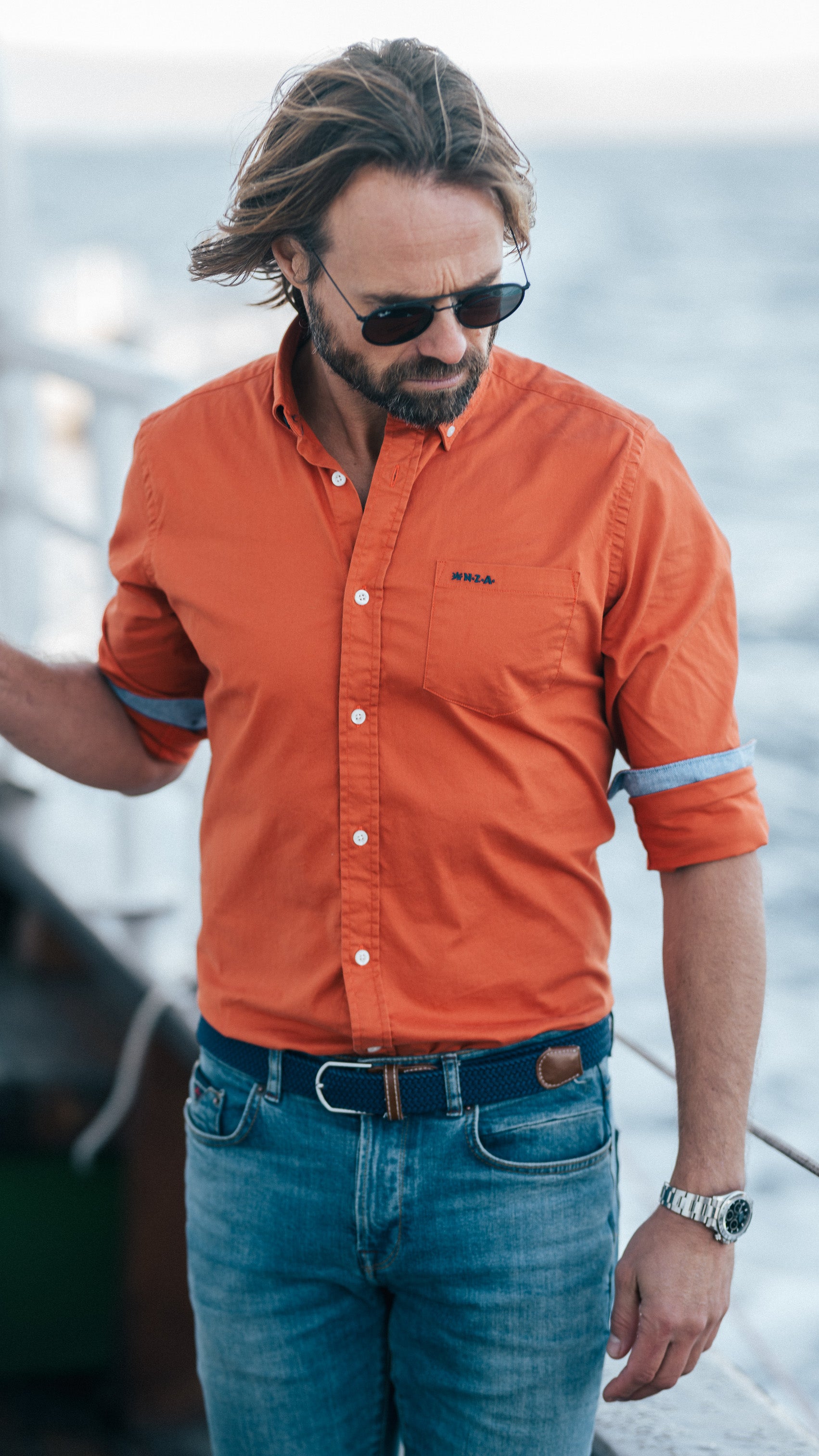 Orange cotton shirt - Almond Orange Orange cotton shirt - Almond Orange