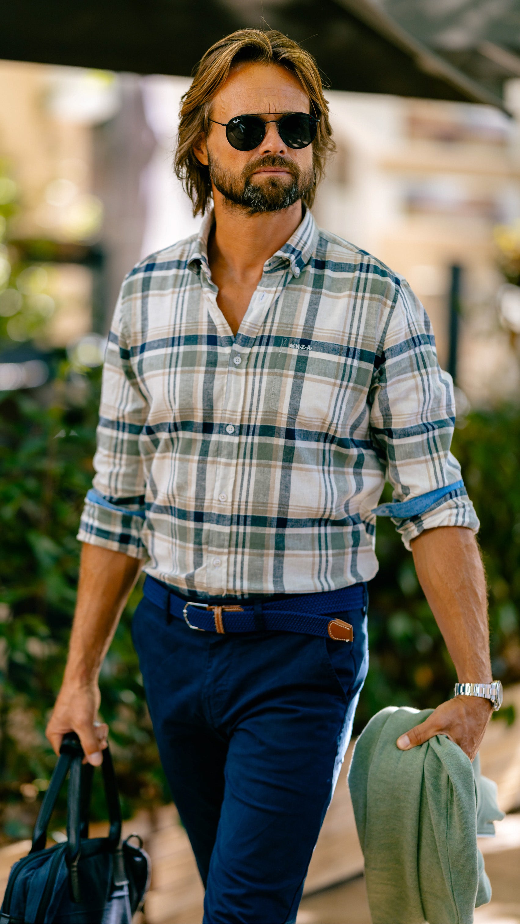 Grijs en groen geruit overhemd - Sage Grijs en groen geruit overhemd - Sage