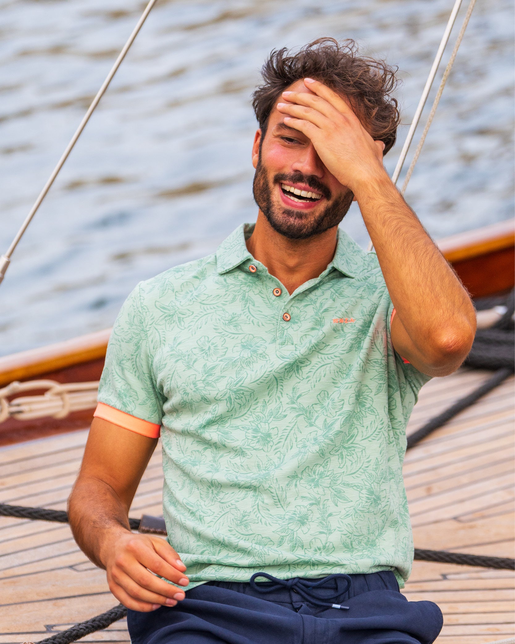 Polo à imprimé vert Polo à imprimé vert