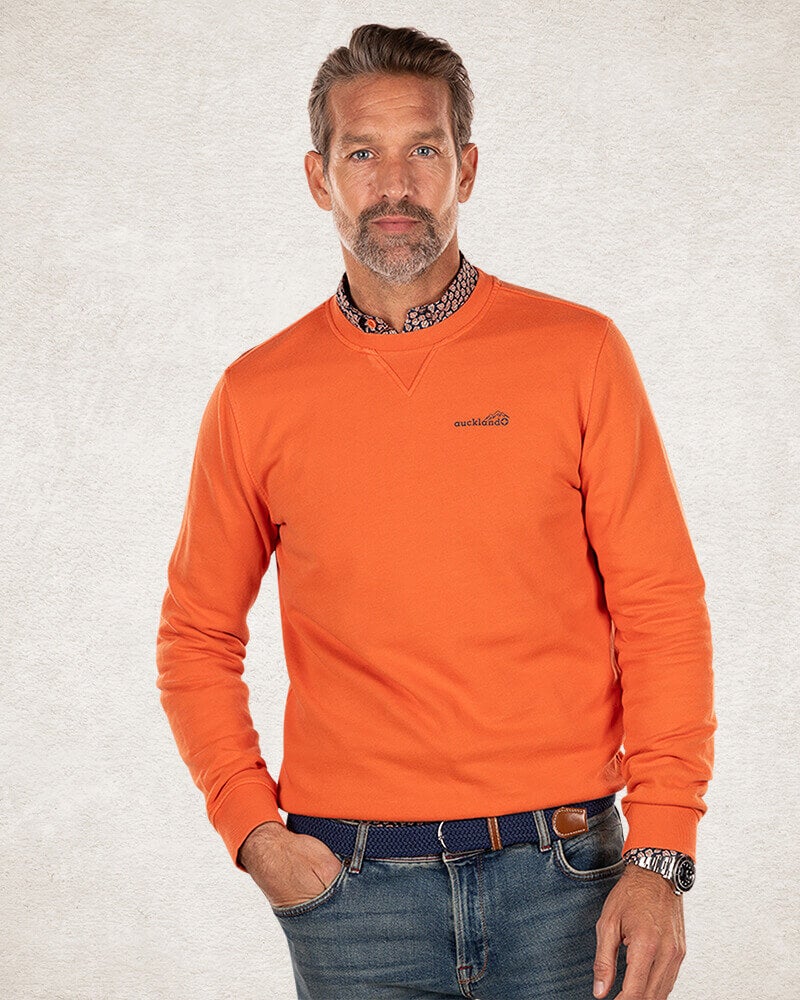 Orange crew neck sweater - Ginger Orange