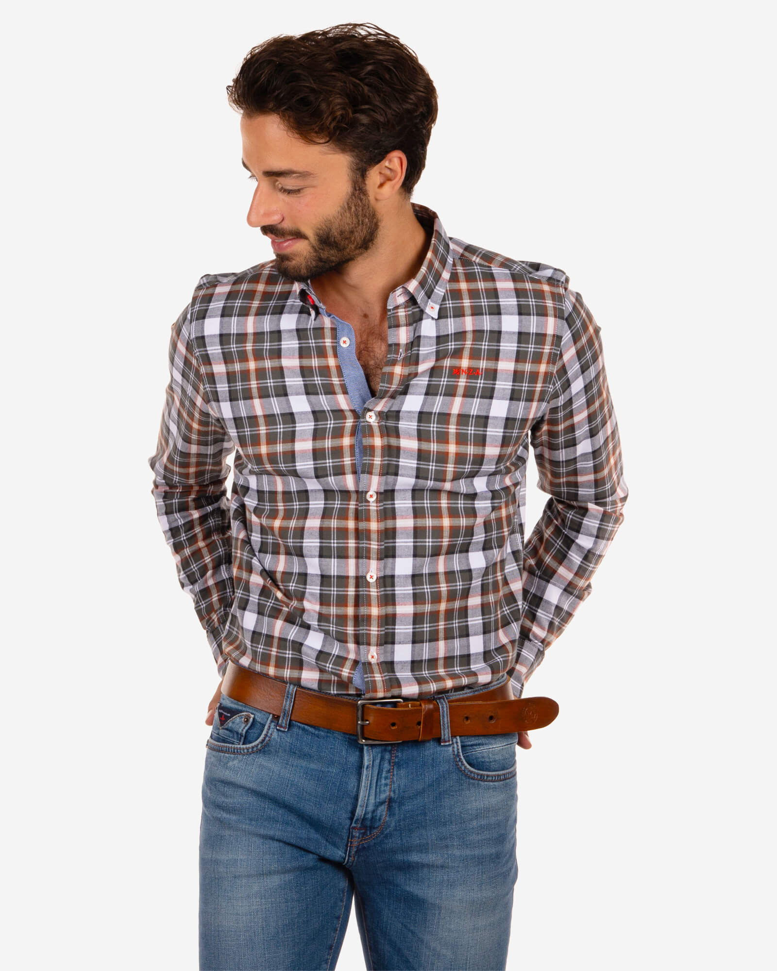 Camisa de cuadros de manga larga Oparau - Rock Green Camisa de cuadros de manga larga Oparau - Rock Green