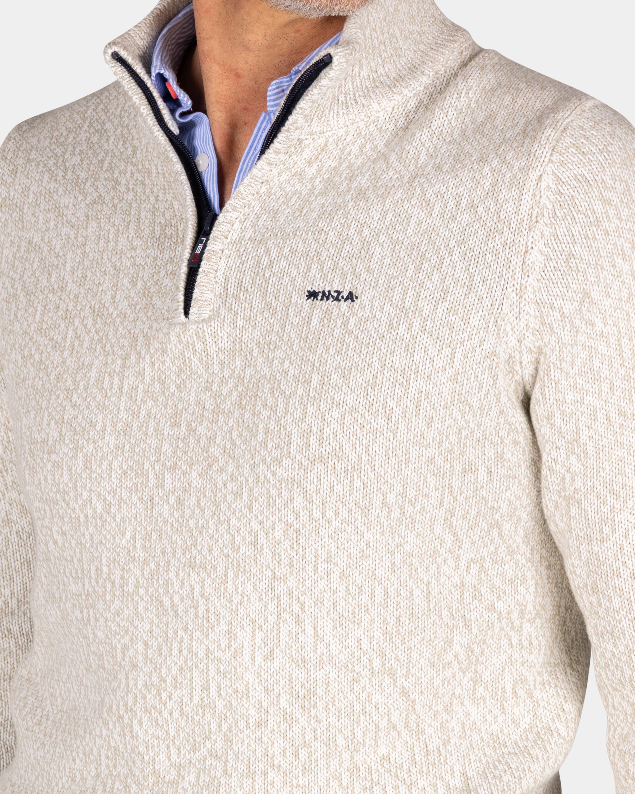 Beige half-zip pullover - Dusty Army Beige half-zip pullover - Dusty Army