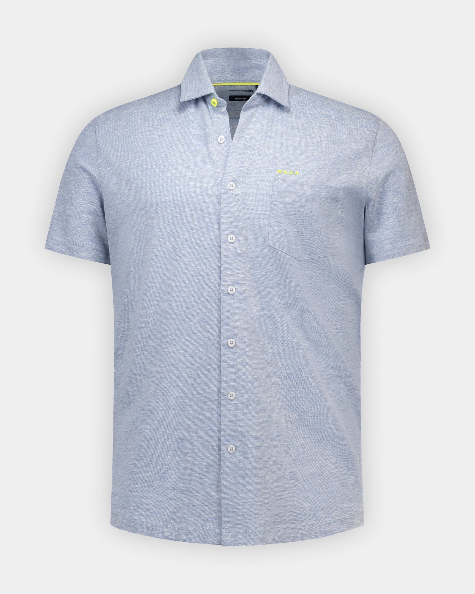 Chemise en lin mélangé bleu Chemise en lin mélangé bleu