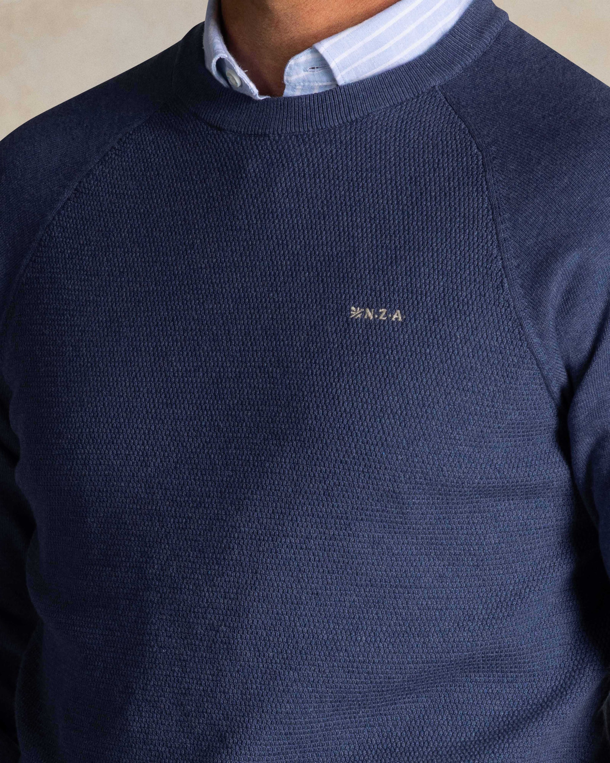 Blue cotton crew neck sweater Blue cotton crew neck sweater