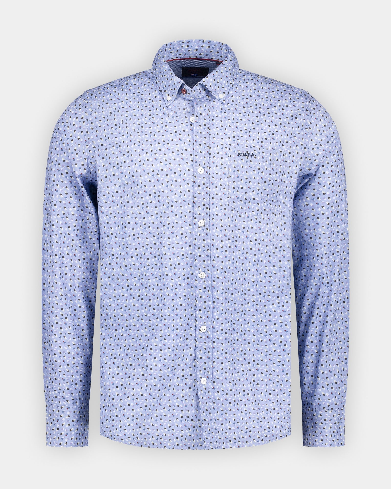 Camisa azul de algodón elástico Camisa azul de algodón elástico