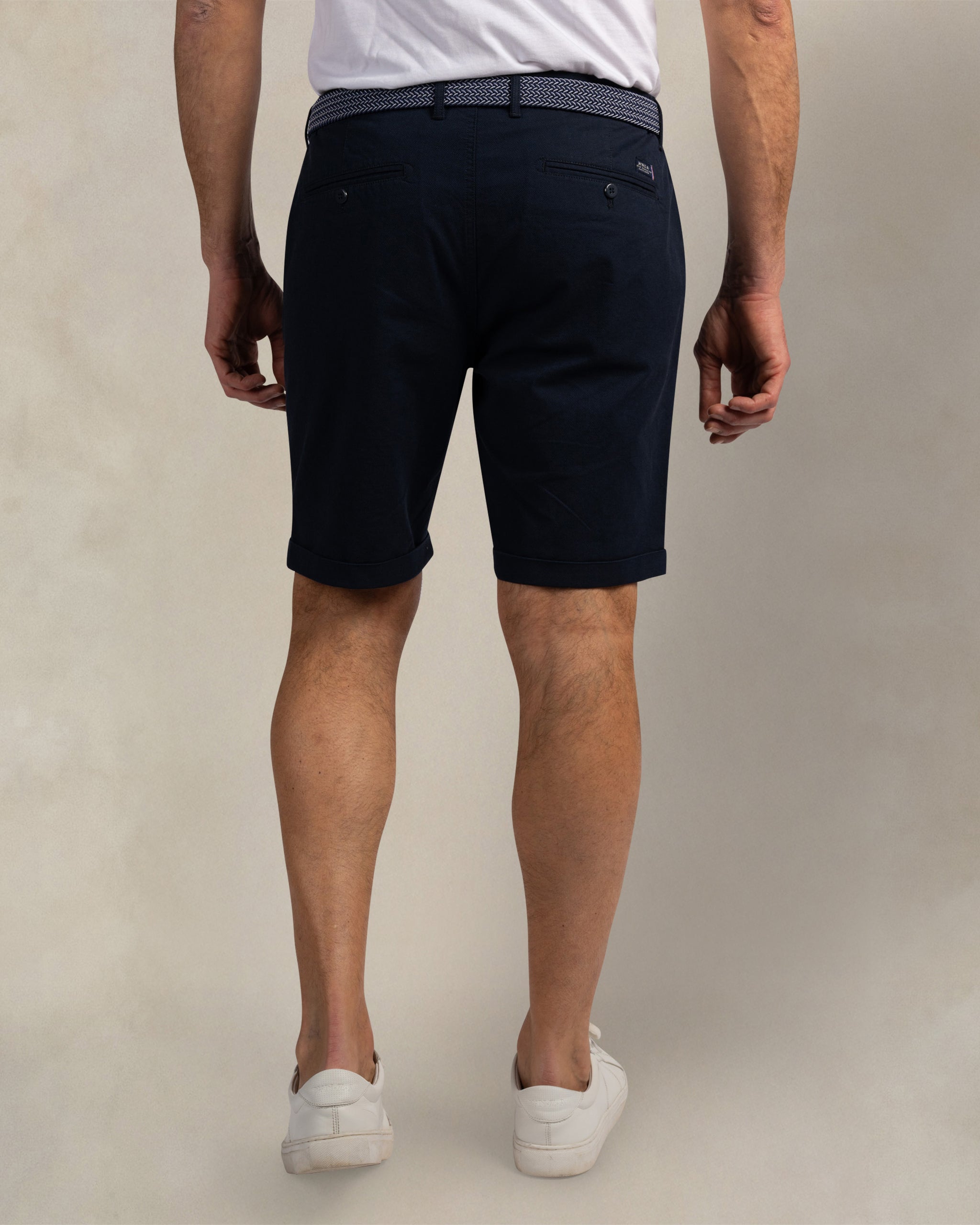 Dunkelblaue Baumwollstretch-Chino-Shorts Dunkelblaue Baumwollstretch-Chino-Shorts