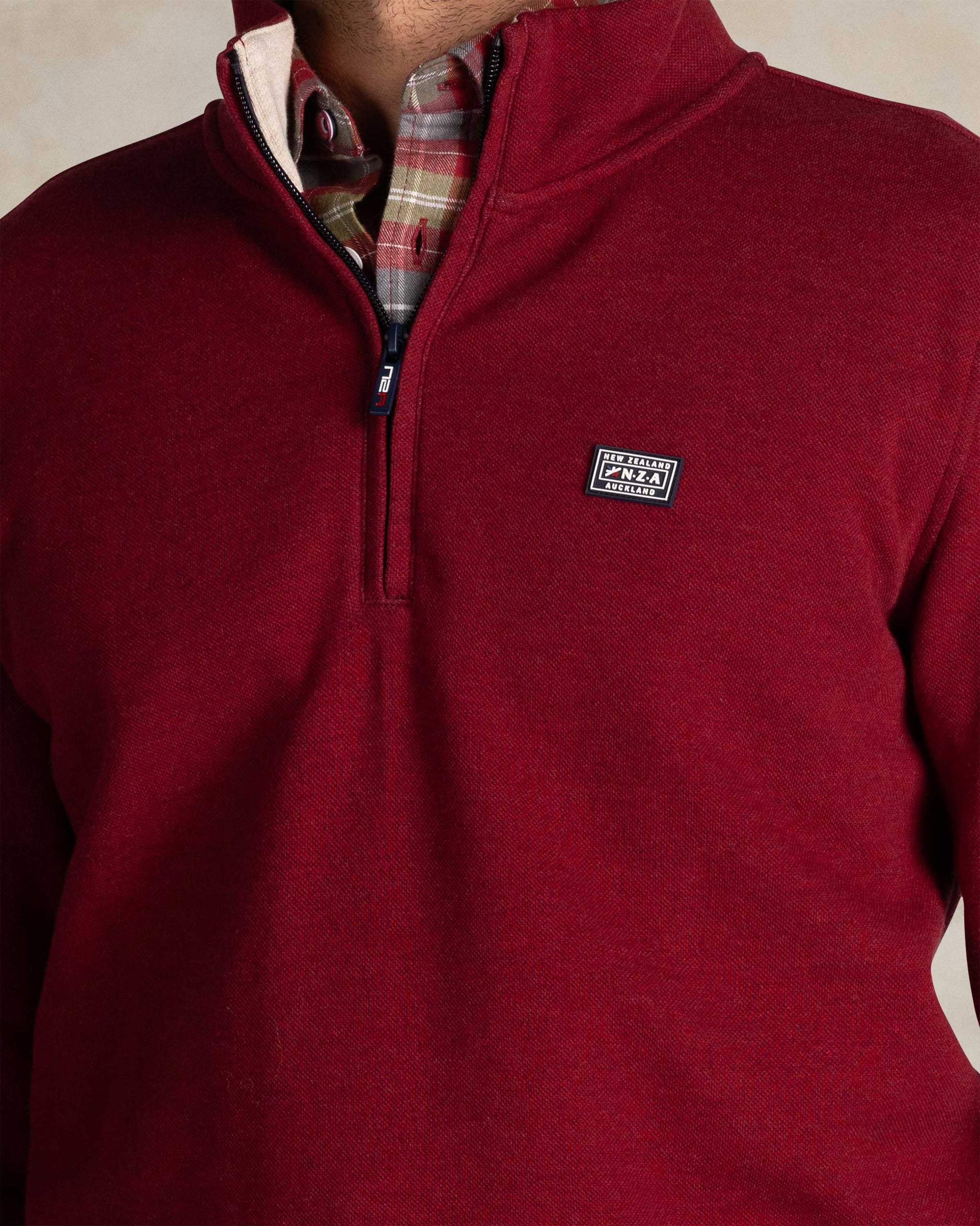 Red cotton half zip sweater Red cotton half zip sweater
