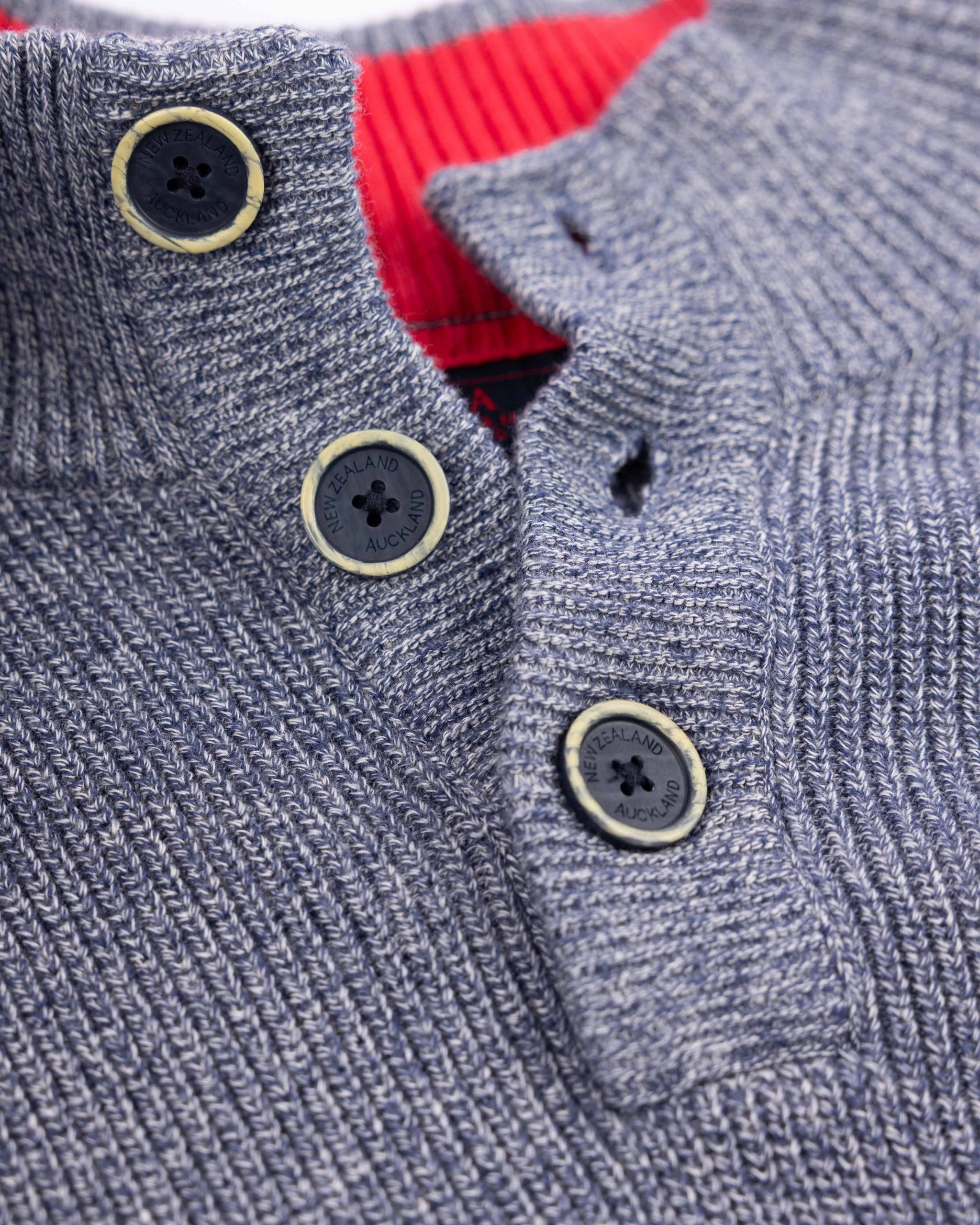 Blauwe katoenen half button trui Blauwe katoenen half button trui