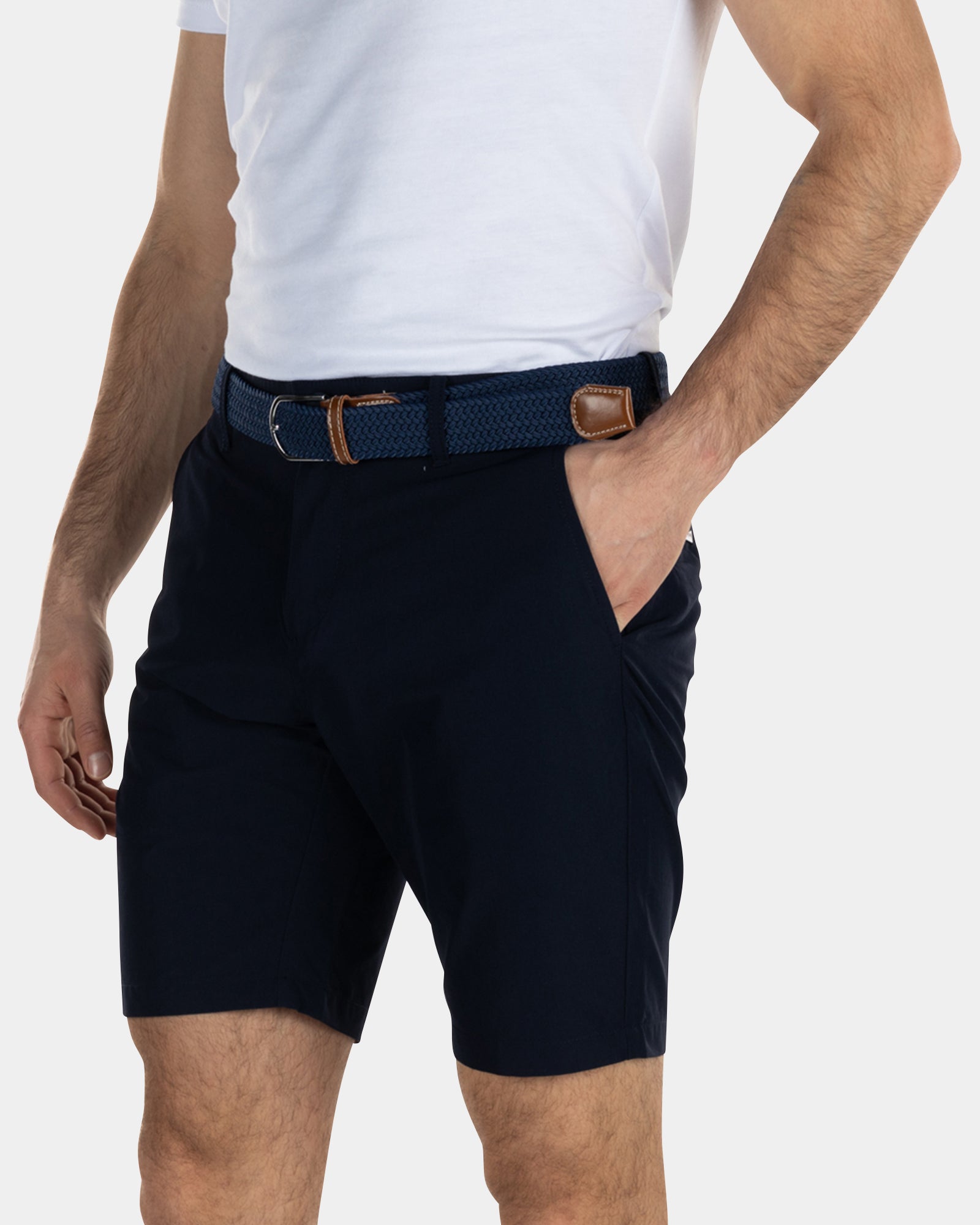 Short chino stretch en polyester - Industrial Navy Short chino stretch en polyester - Industrial Navy