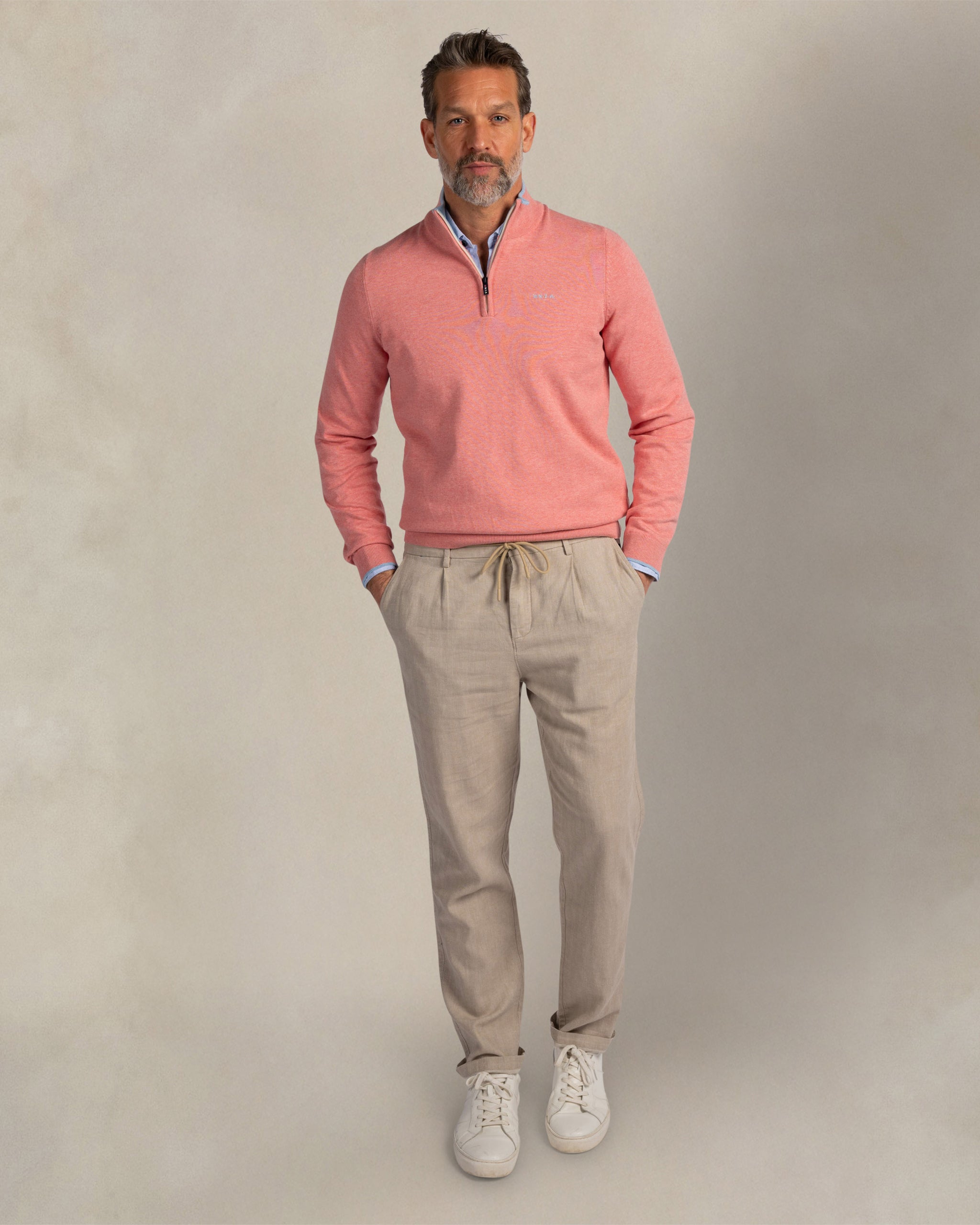 Pink 100% cotton quarter zip pullover Pink 100% cotton quarter zip pullover