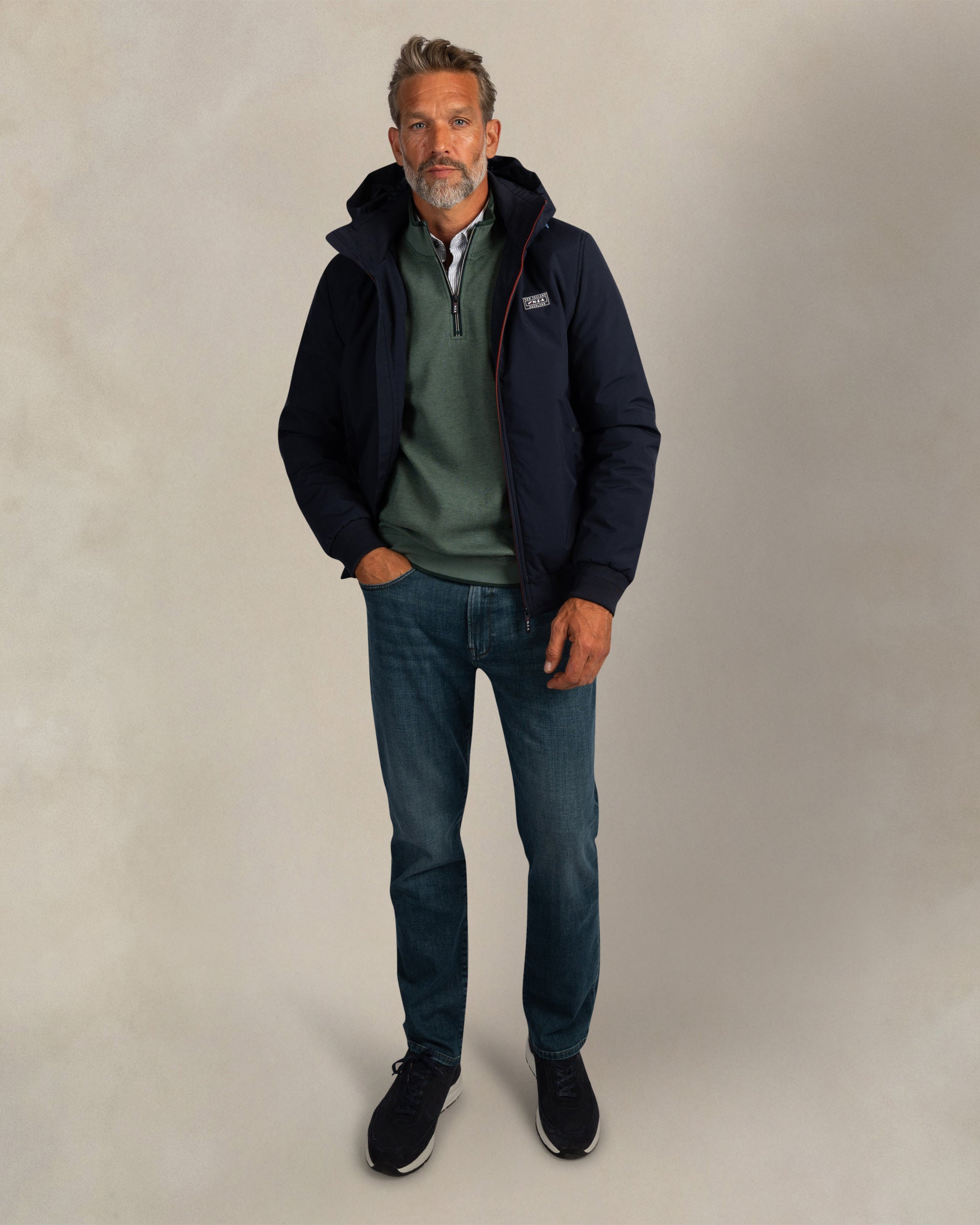 Dark blue quilted parka Dark blue quilted parka