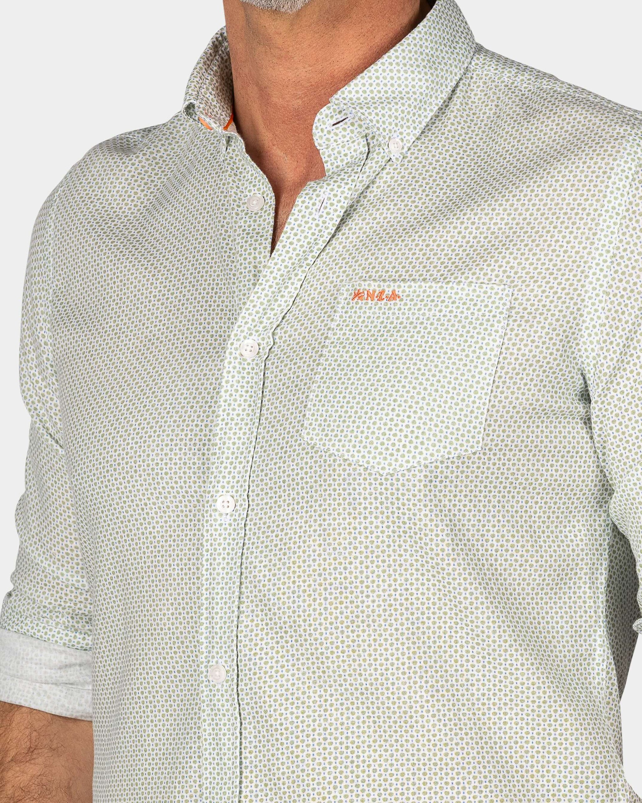 Chemise orange unie avec du lin Chemise orange unie avec du lin