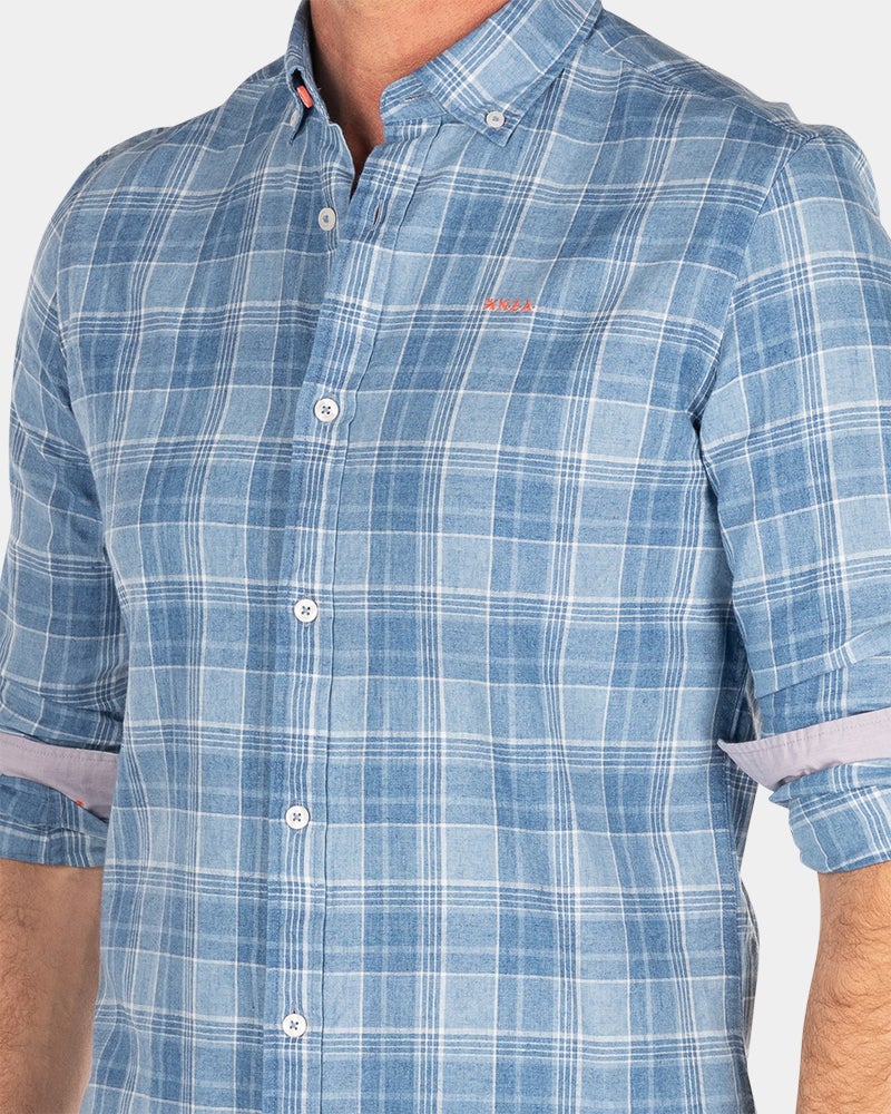 Indigo checkered cotton shirt - Light Indigo Indigo checkered cotton shirt - Light Indigo