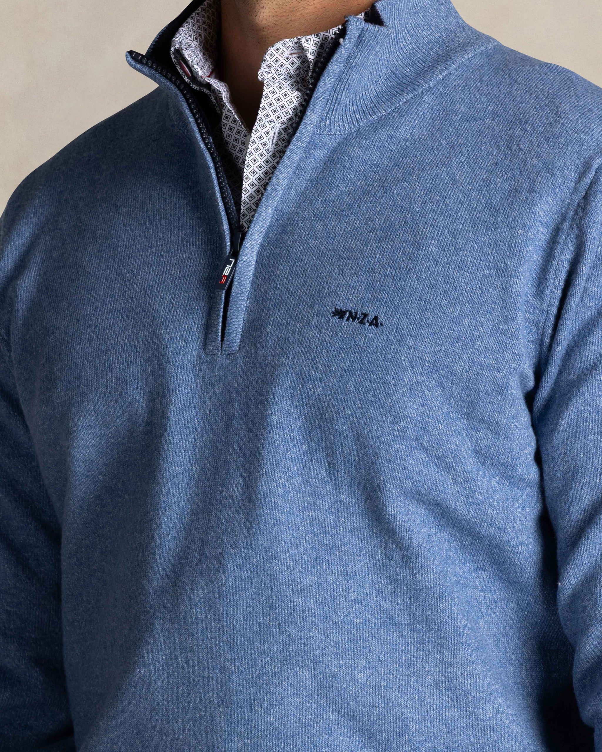 Blue half zip knitwear Blue half zip knitwear