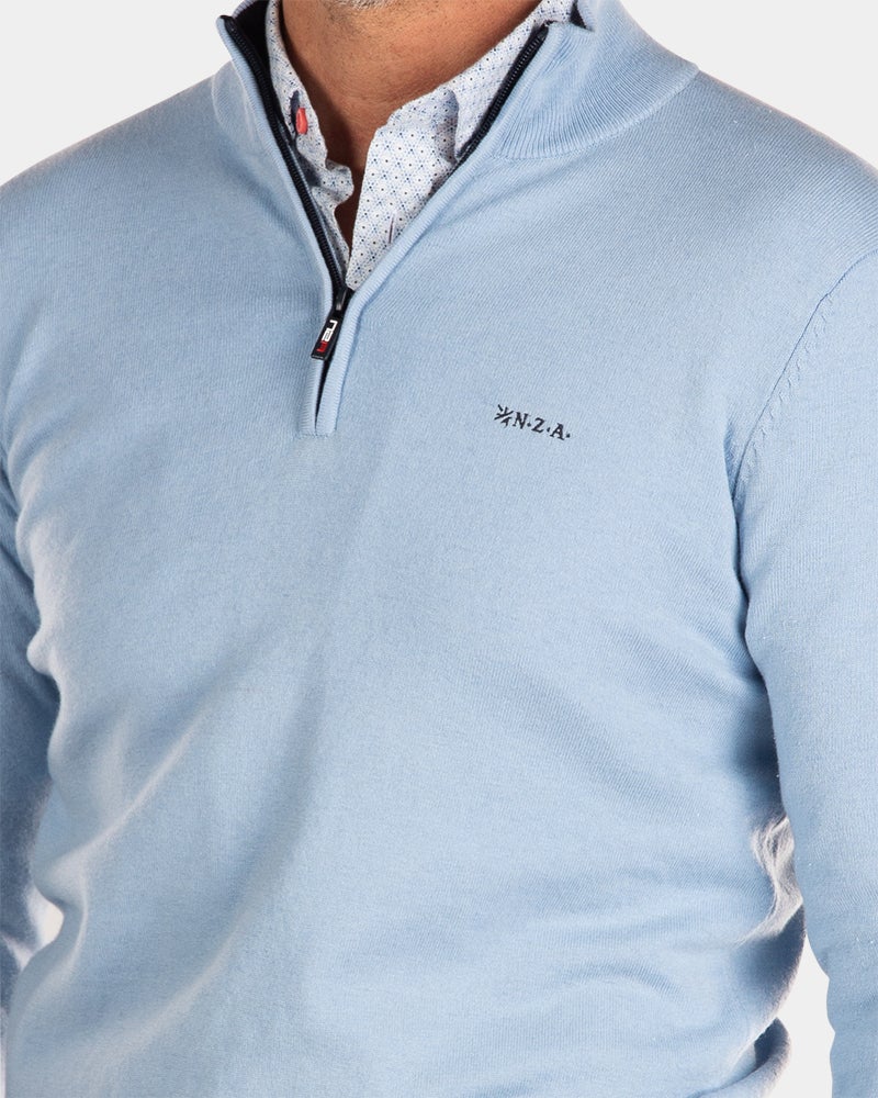 Effen sweater met ritsje - Universal Blue Effen sweater met ritsje - Universal Blue