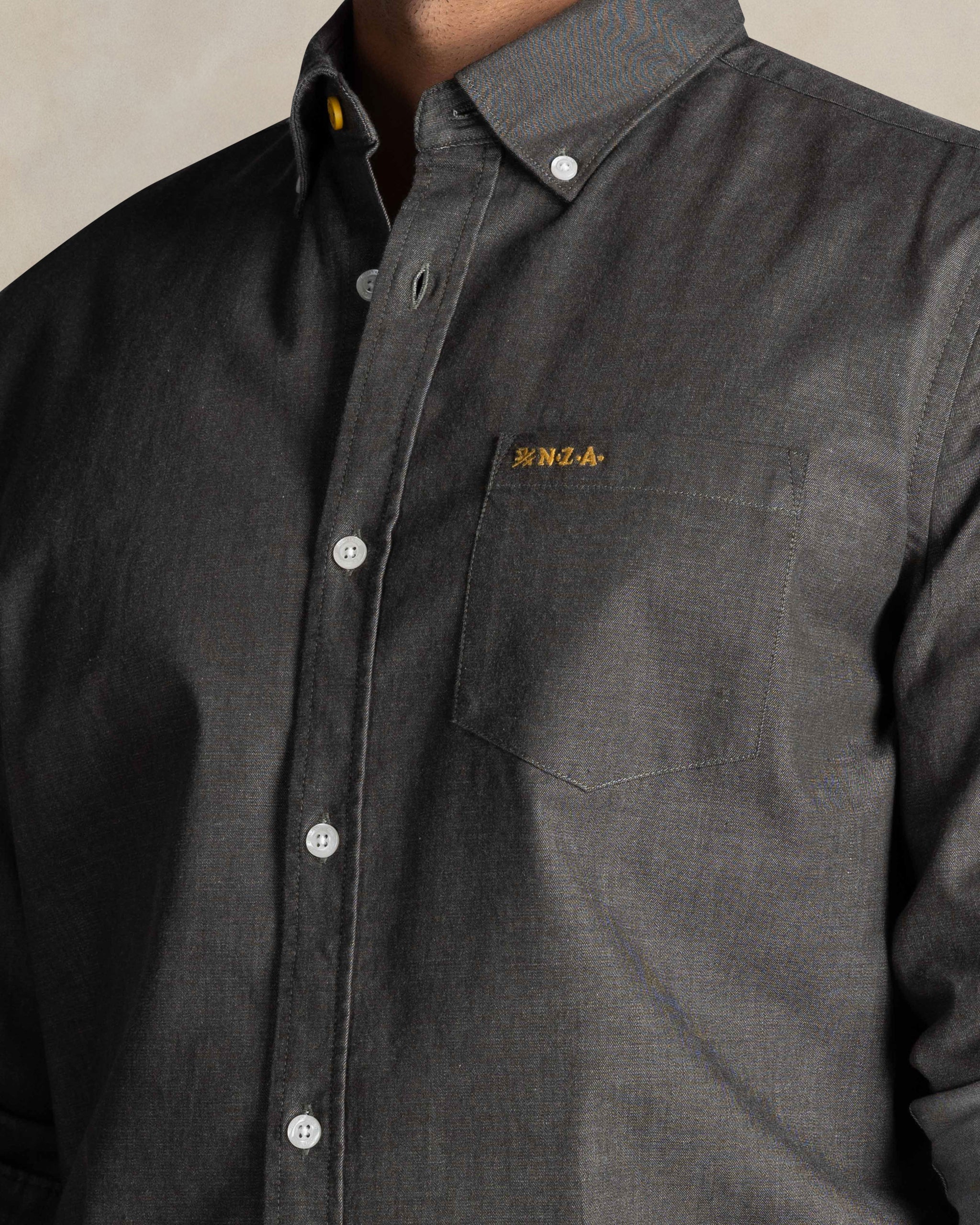 Grijs katoenen stretch overhemd Grijs katoenen stretch overhemd