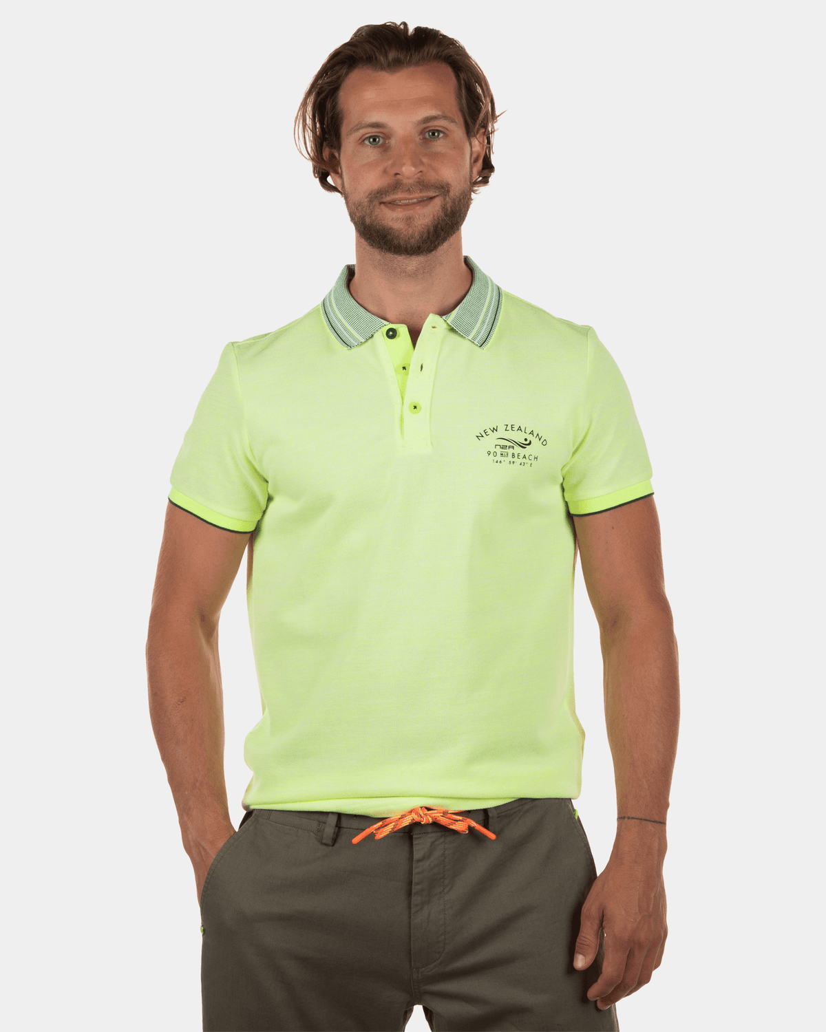 Sporty polo shirt Dobson Peak Cellery Neon Green NZA New
