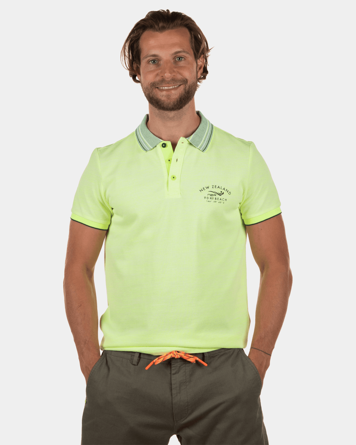 Neon green top polo shirt