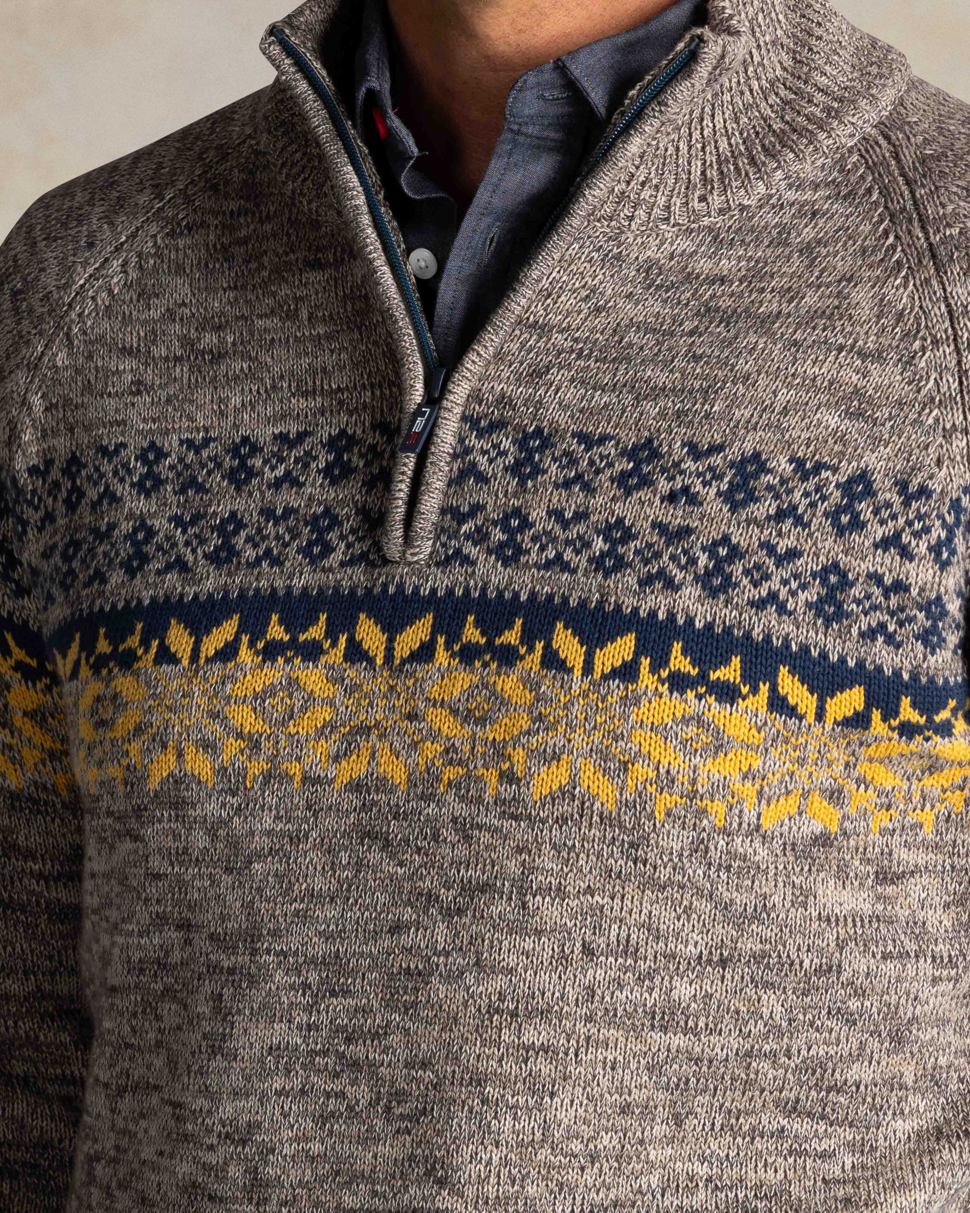 Ecru katoenen half zip trui | NZA New Zealand Auckland