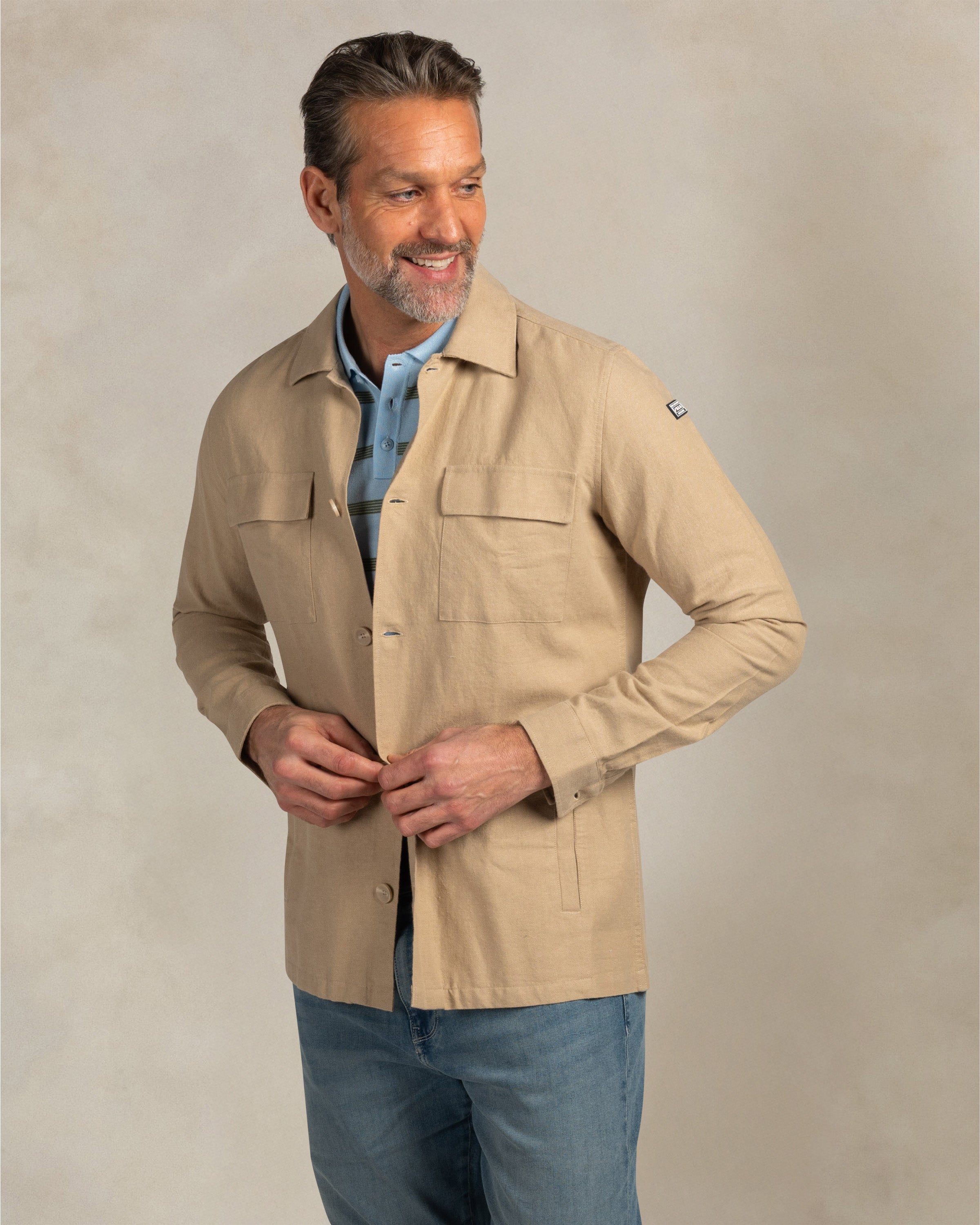 Chemise Homme STEADY THE BOOMER - Taille XL - Couleur Sable/Brique - Neuf Avec étiquettes