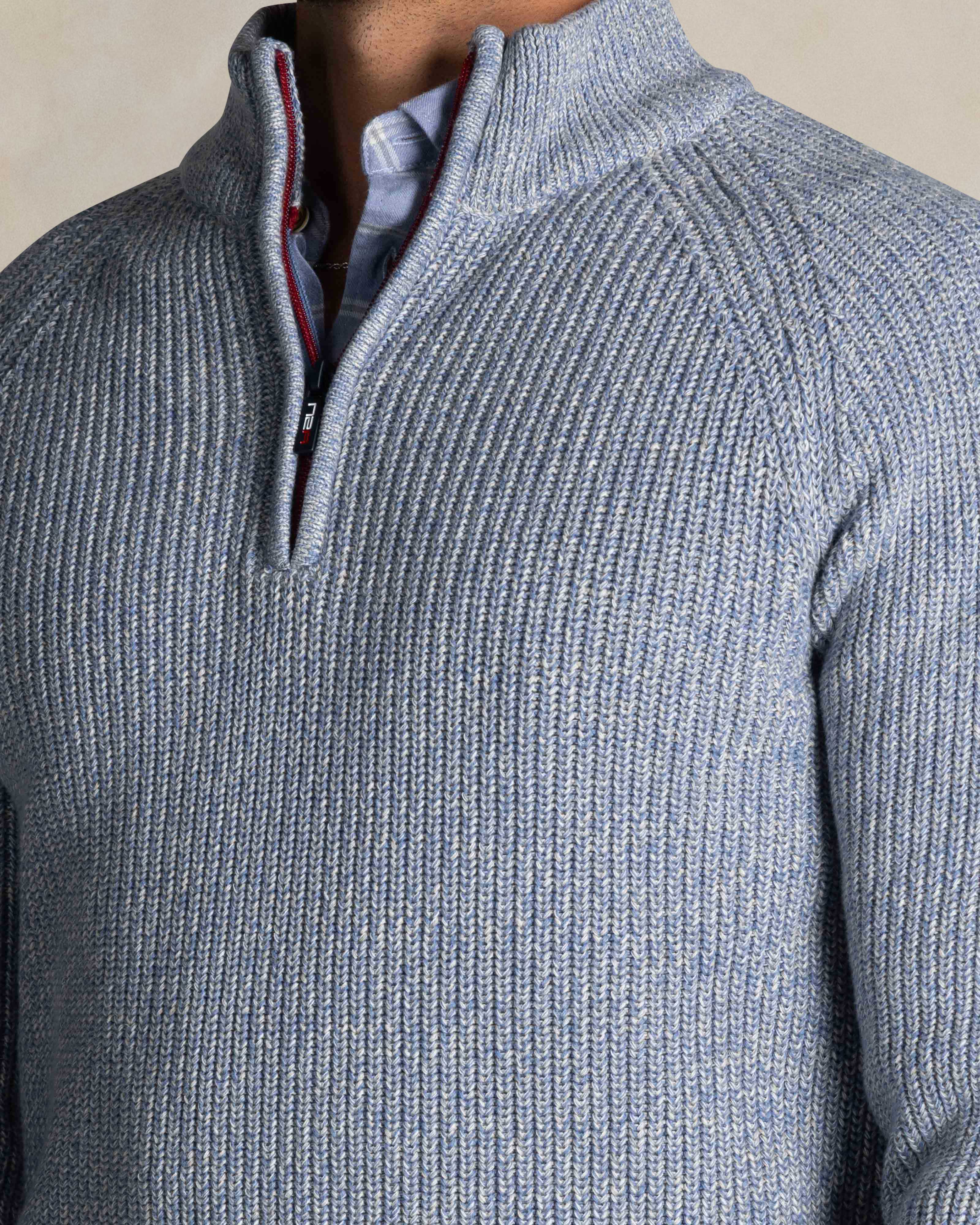 Blauwe katoenen half zip trui | NZA New Zealand Auckland