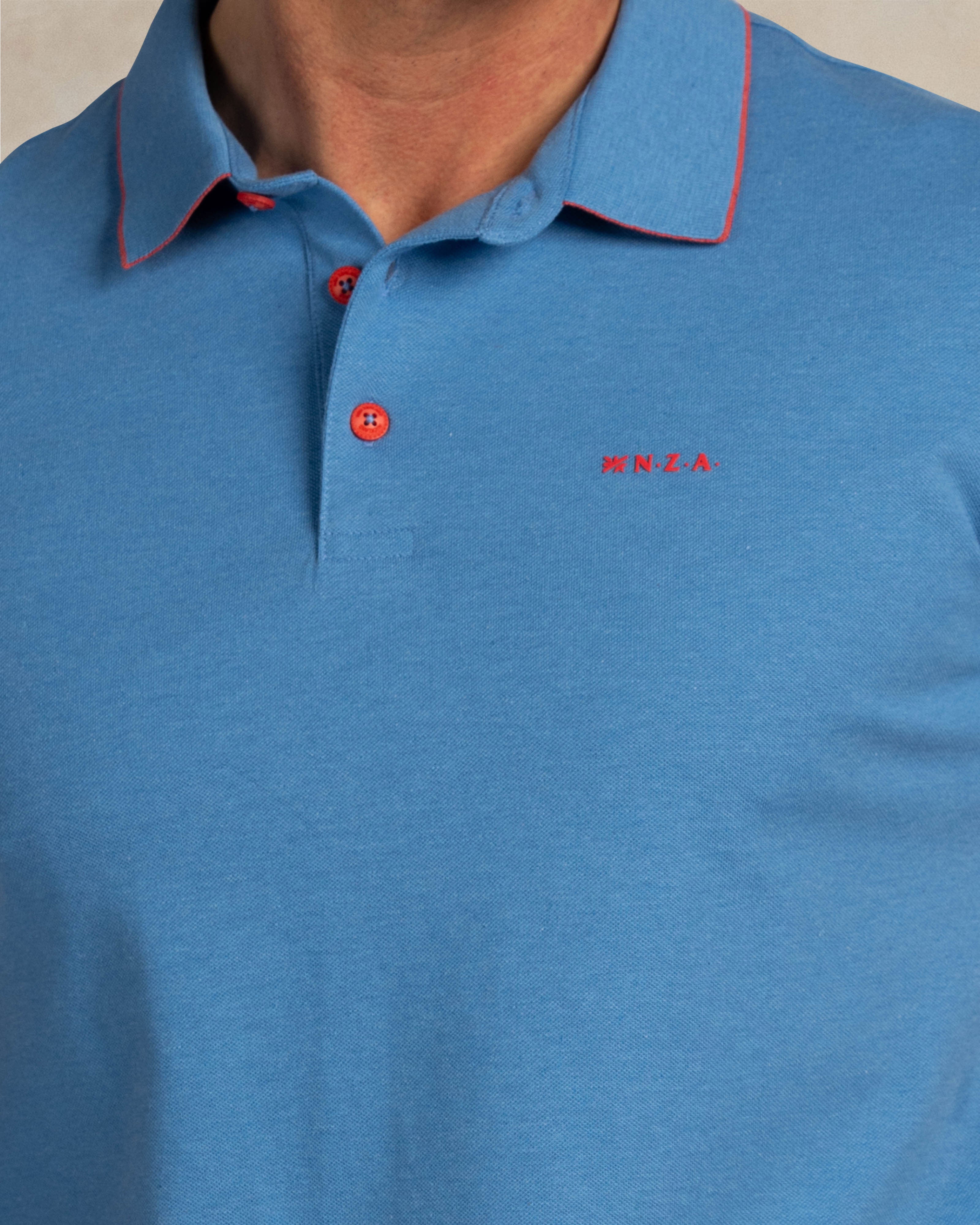 Blauwe katoenen stretch polo | NZA New Zealand Auckland