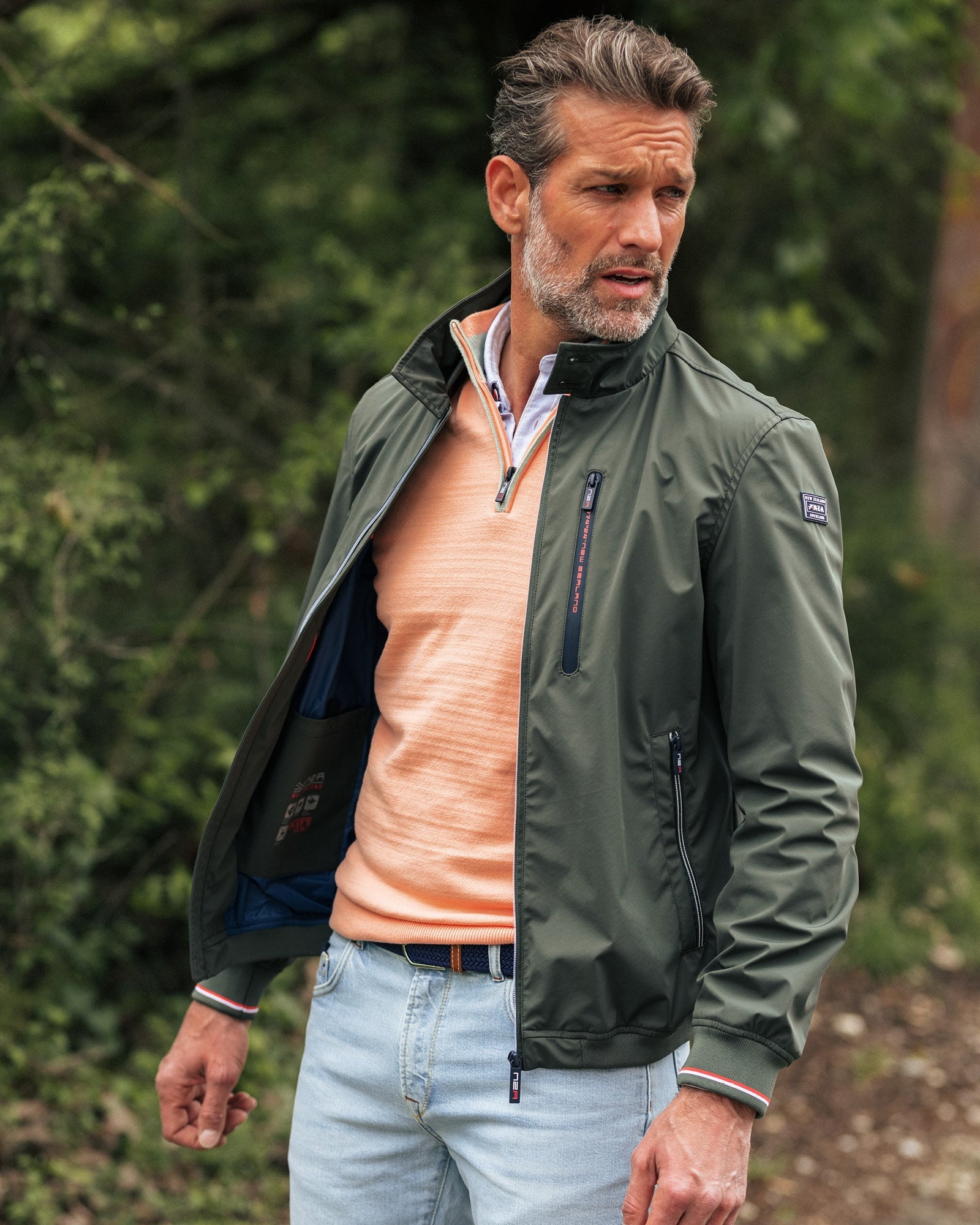 Green bomber jacket with stretch | NZA New Zealand Auckland