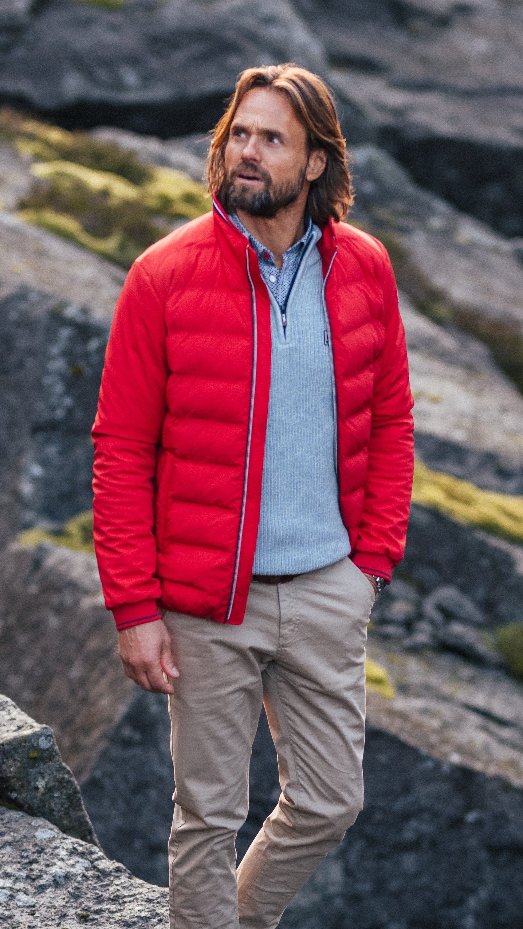 Rote Polyester-Bomberjacke - Reef Red | NZA New Zealand Auckland