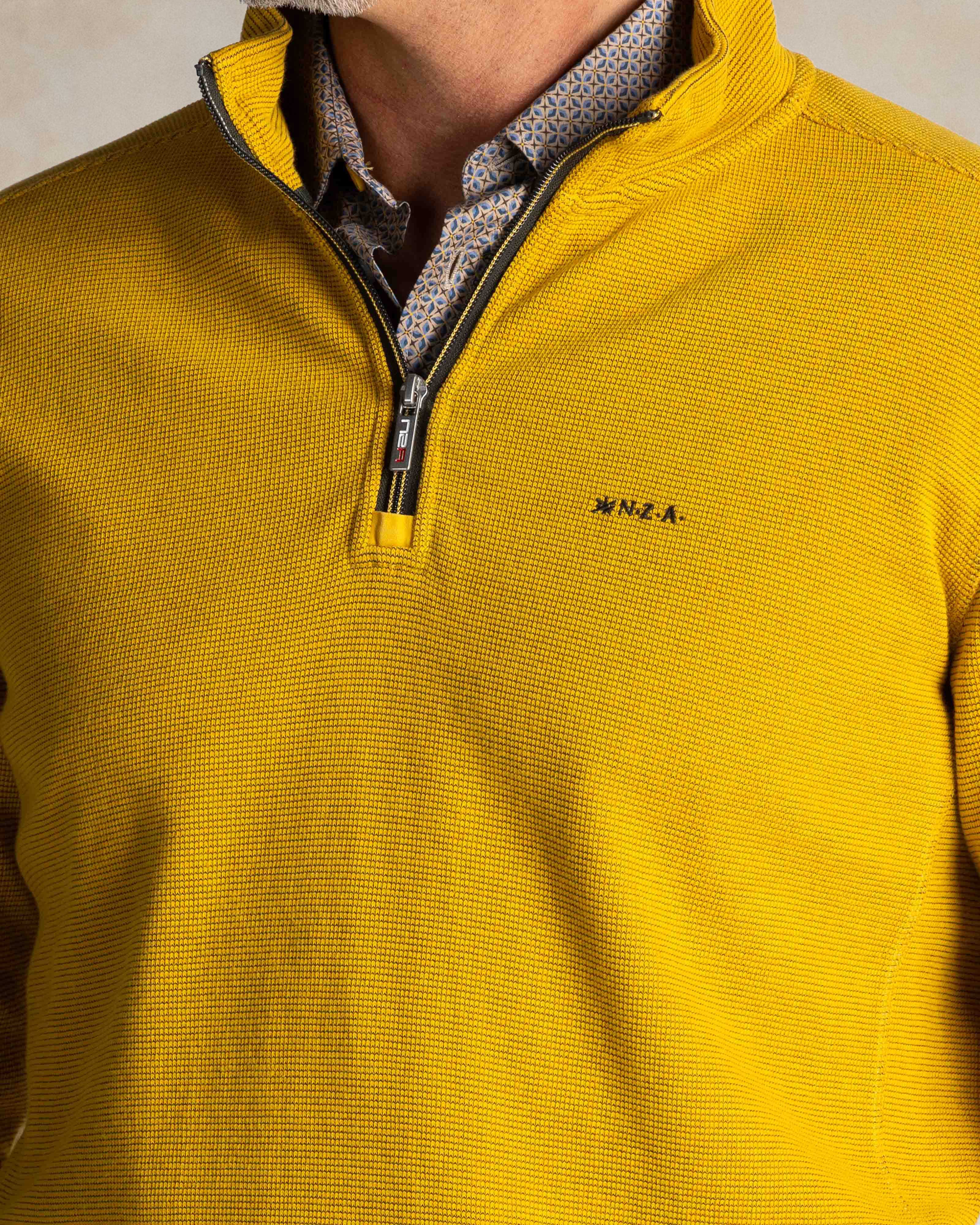 Halla20になります Yellow cotton half zip sweater | NZA New Zealand Auckland